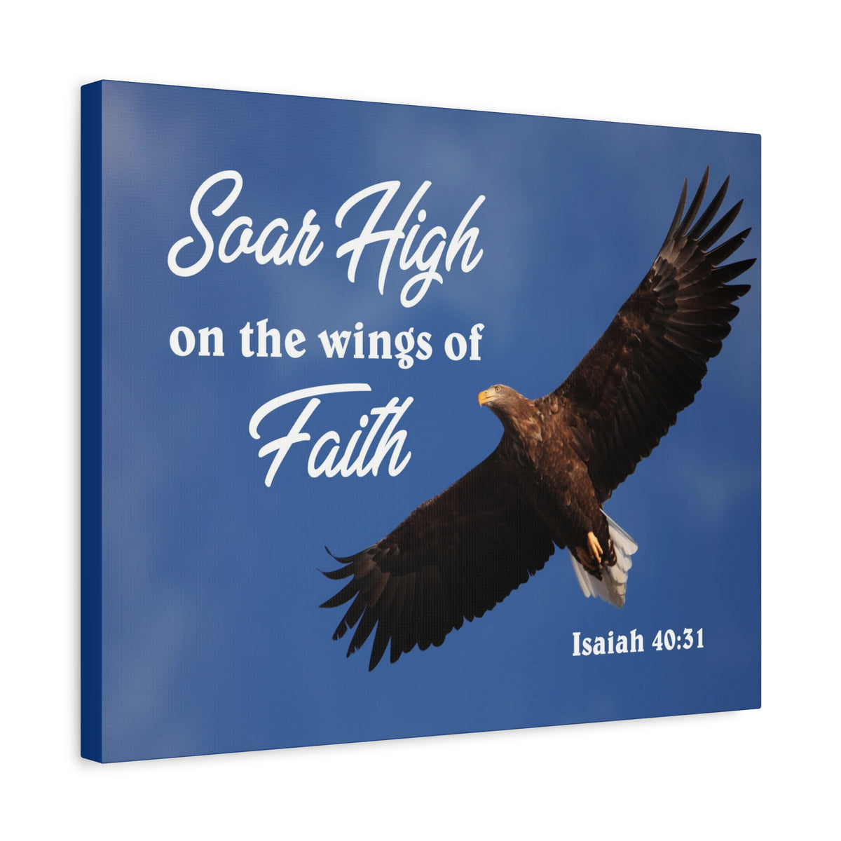 Scripture Canvas Soar High Isaiah 40:31 Christian Wall Art Bible Verse Print Ready to Hang