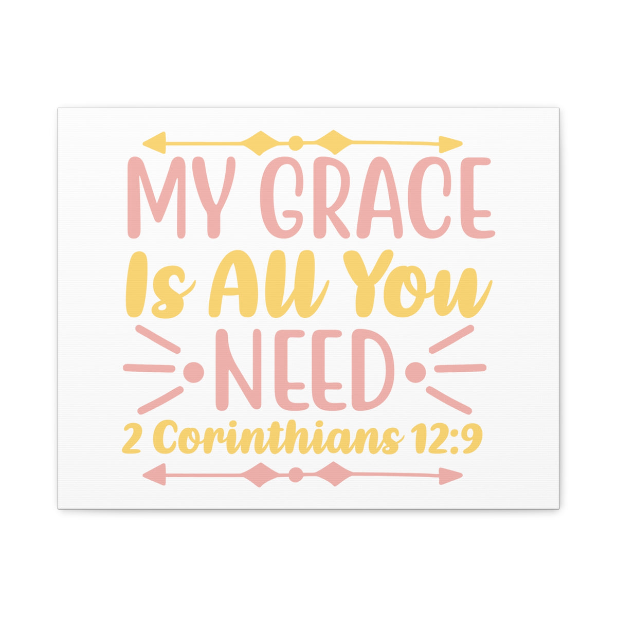 Scripture Canvas My Grace Is 2 Corinthians 12:9 Christian Wall Art Bible Verse Print Ready to Hang