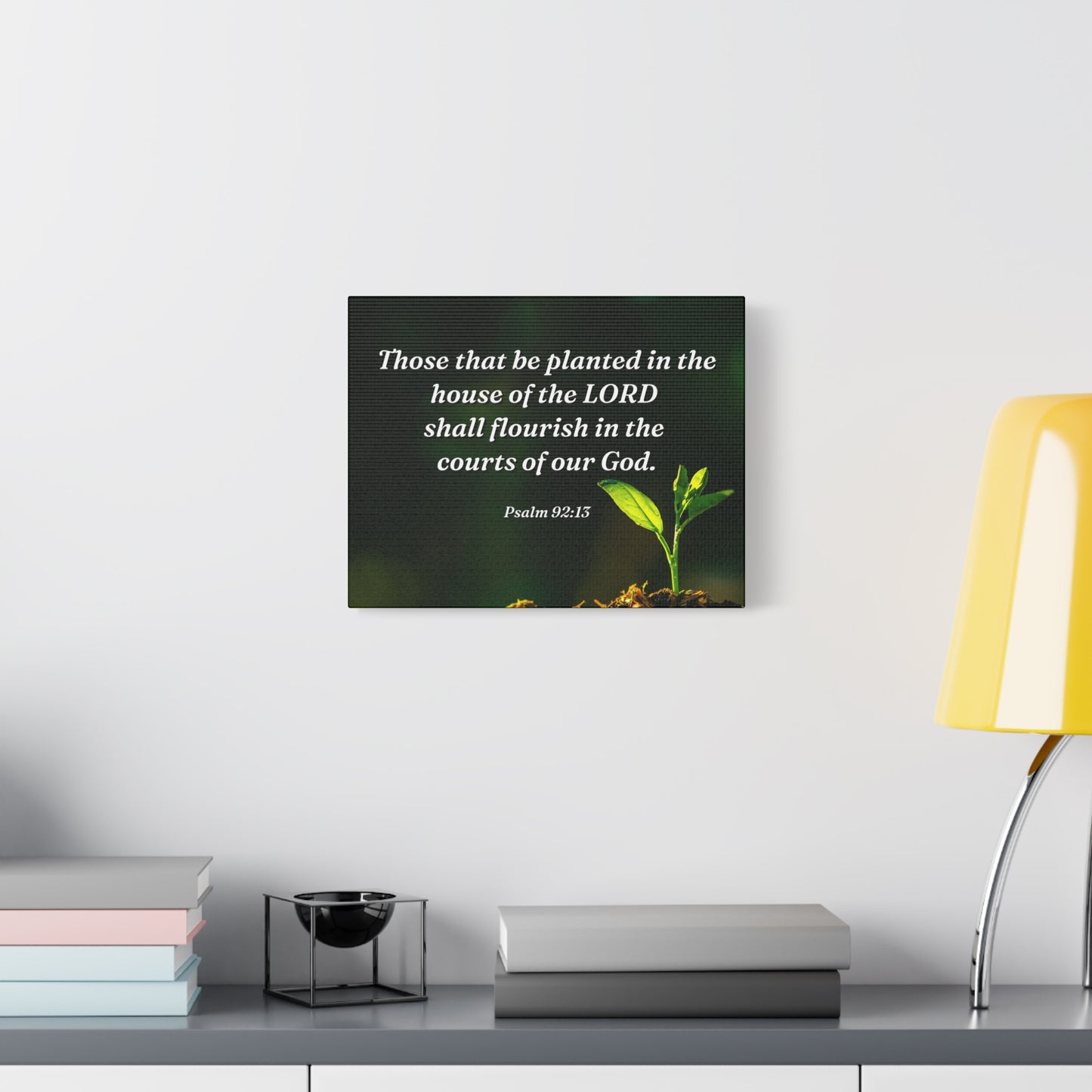 Scripture Walls Shall Flourish Psalm 92:13 Bible Verse Canvas Christian Wall Art Ready to Hang