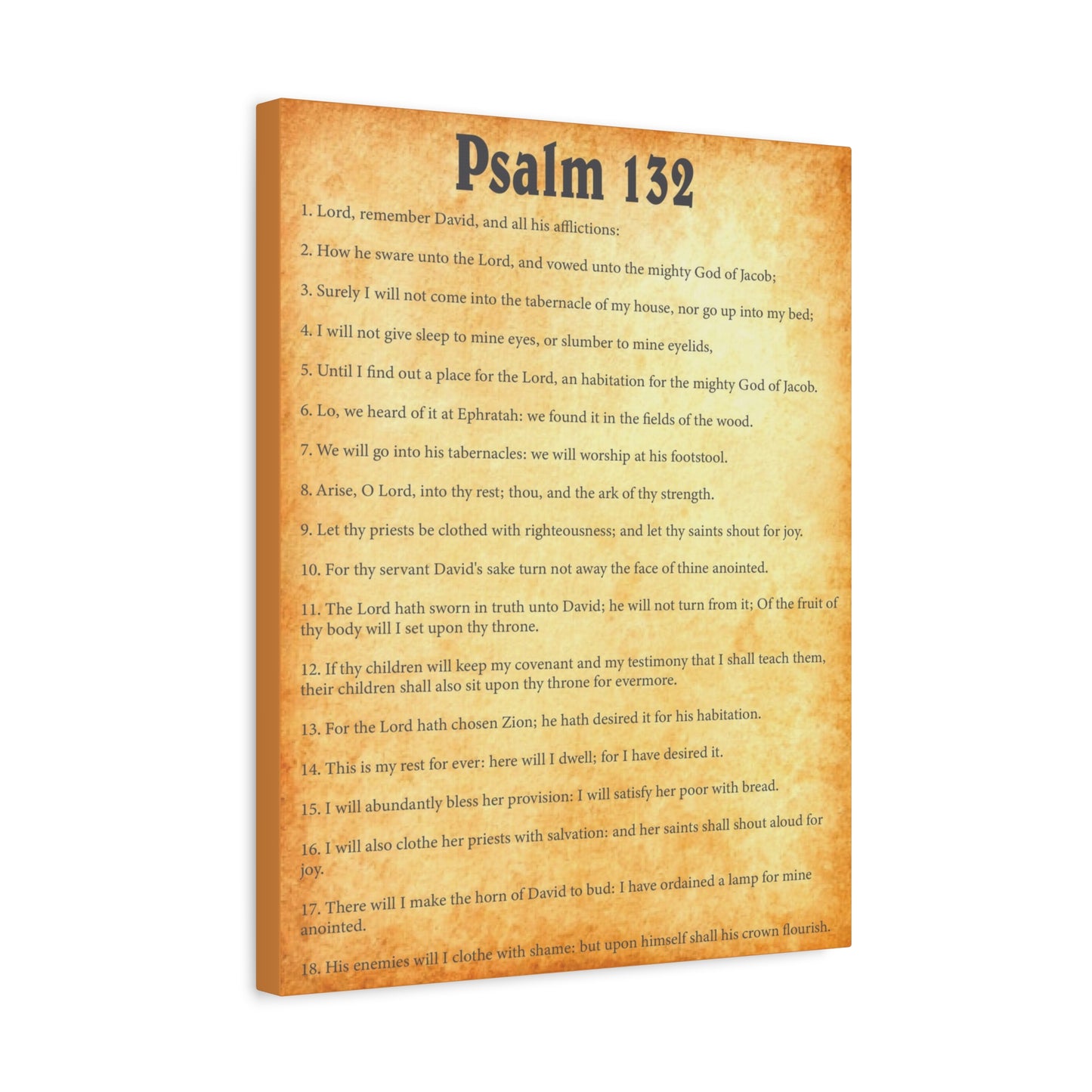 Scripture Walls Psalm 132 Gold Bible Chapter Canvas Christian Wall Art Ready to Hang