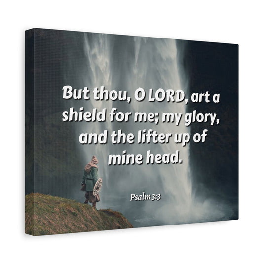 Scripture Canvas My Shield Psalm 3:3 Christian Wall Art Bible Verse Print Ready to Hang