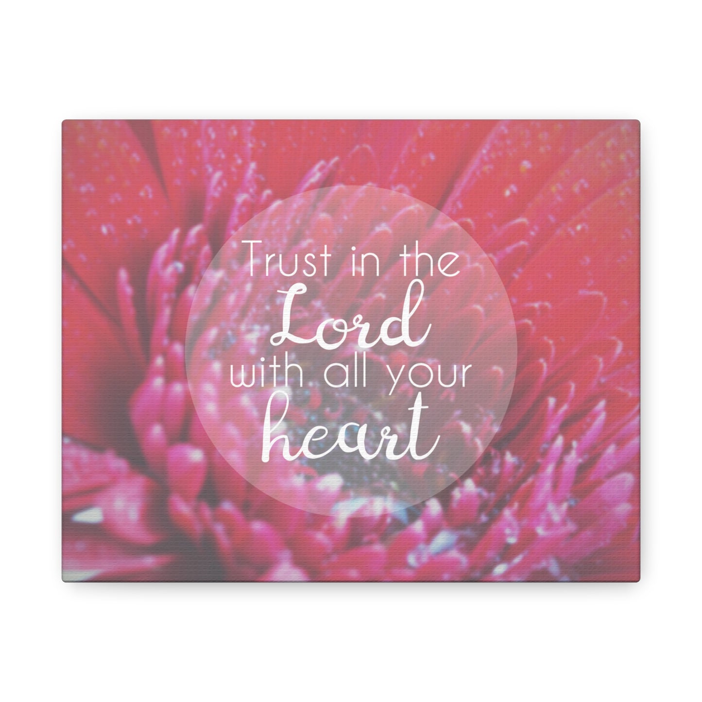 Trust In The Lord Proverbs 3:5 Pink Flower Christian Wall Art Bible Verse Print Ready to Hang