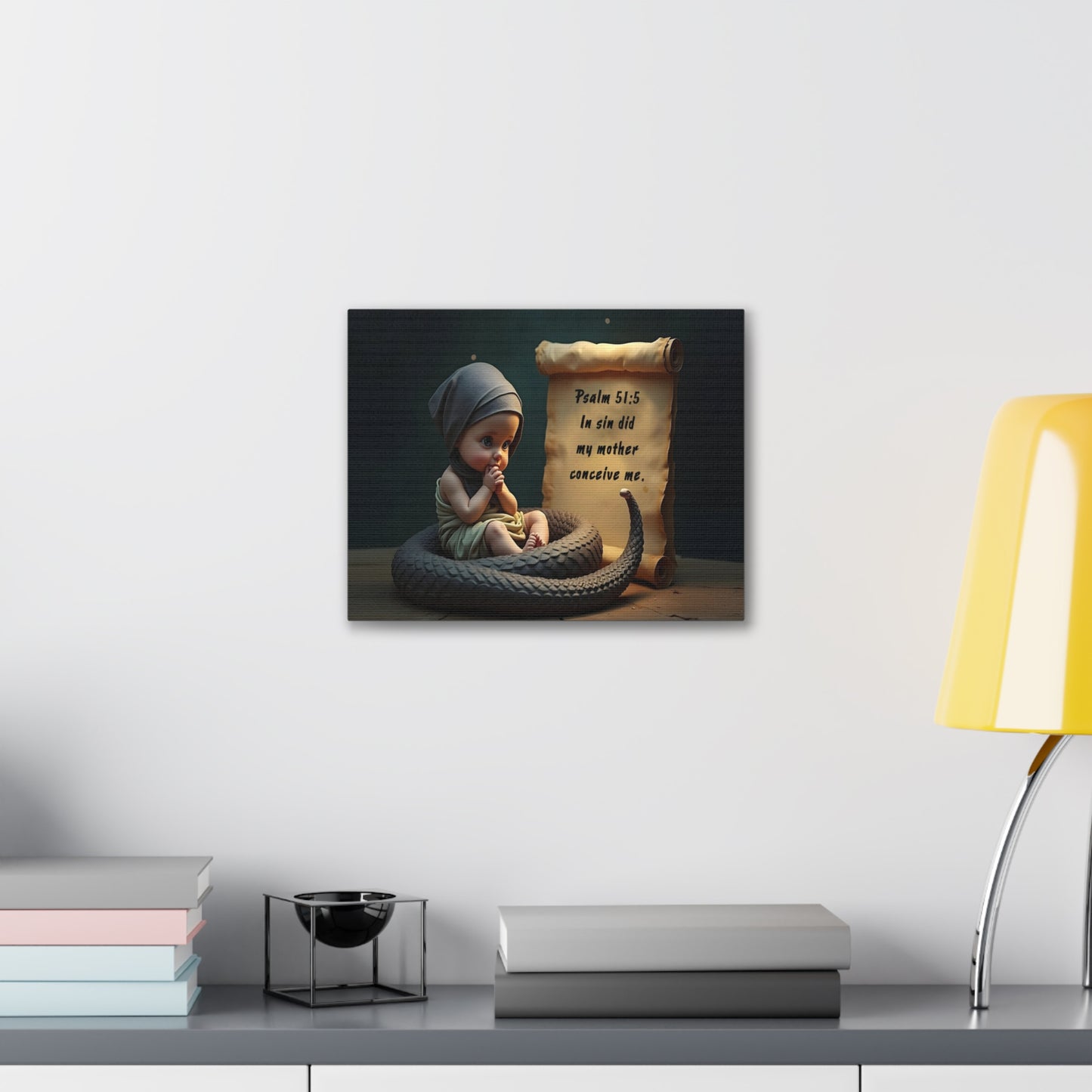 Viper in a Diaper Psalm 51:5 Original Sin Doctrine Bible Verse Wall Art Christian Theology Decor