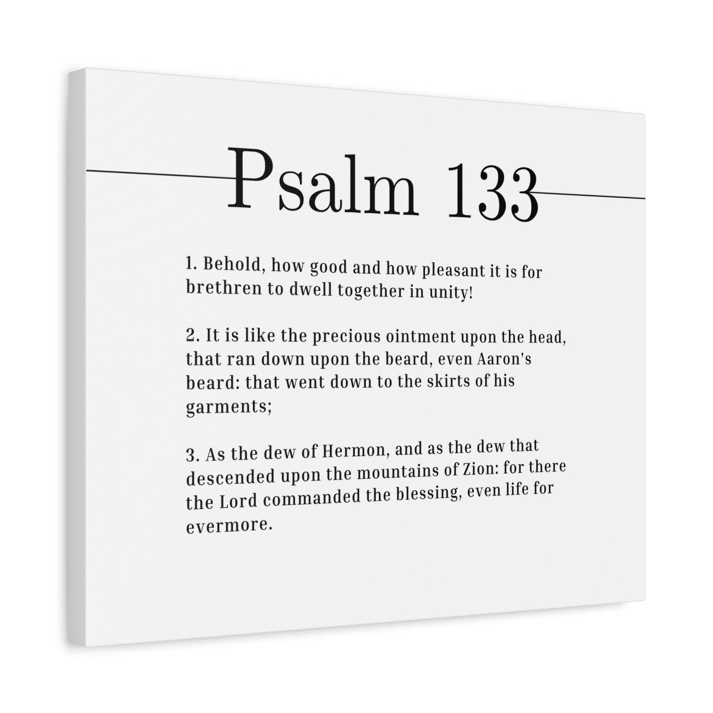 Scripture Canvas Dwell Together In Unity Psalm 133 Christian Wall Art Bible Verse Print Ready to Hang