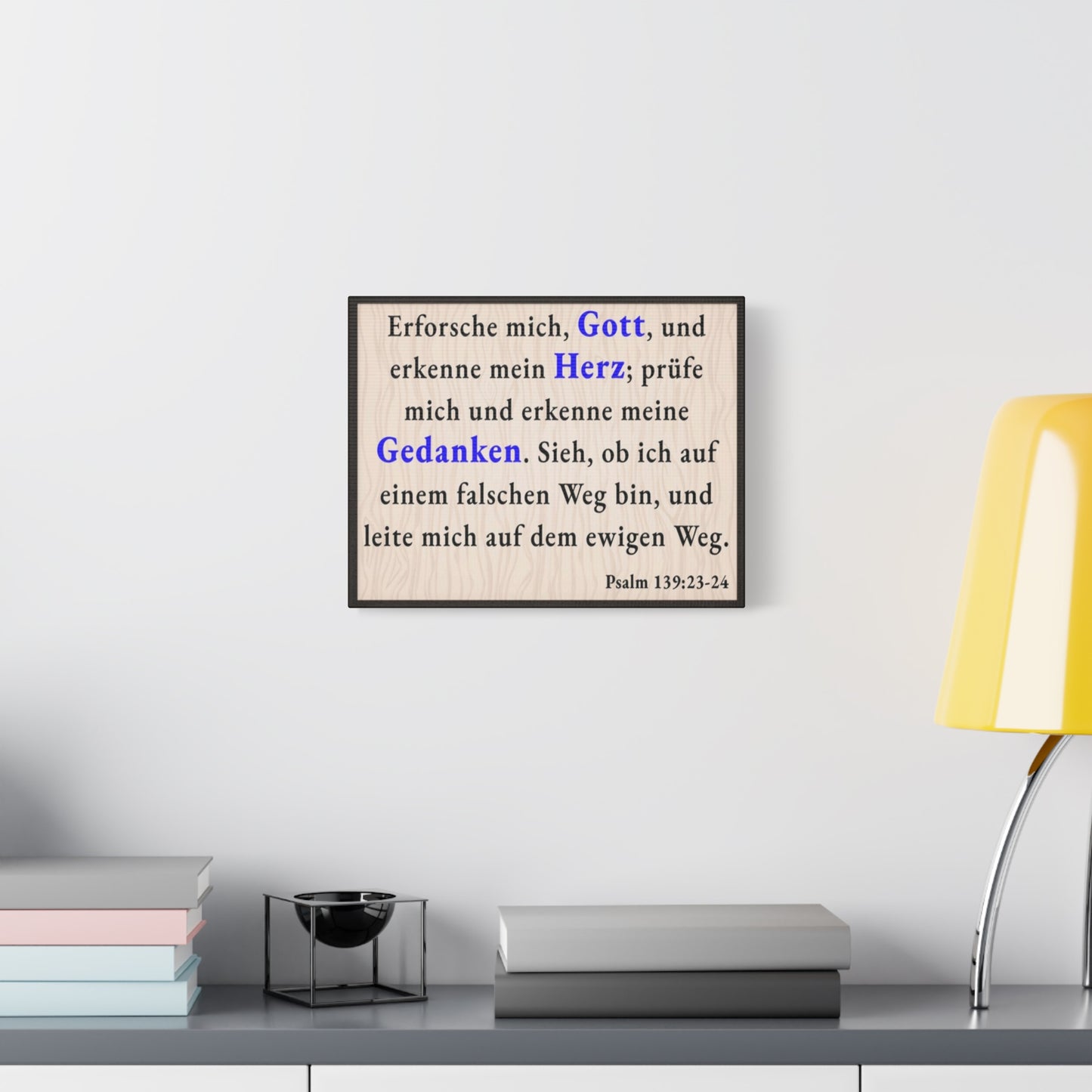 Scripture Walls Psalm 139:23-24 Search Me God German Bible Verse Canvas Christian Wall Art Ready to Hang Unframed