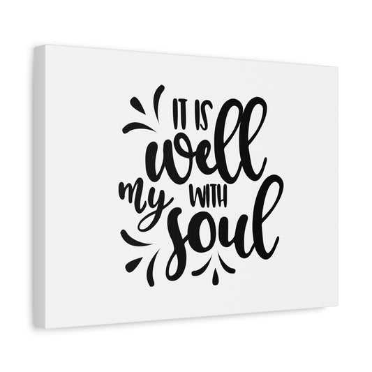 Scripture Canvas Well With My Soul Psalm 42:7 Christian Wall Art Bible Verse Print Ready to Hang