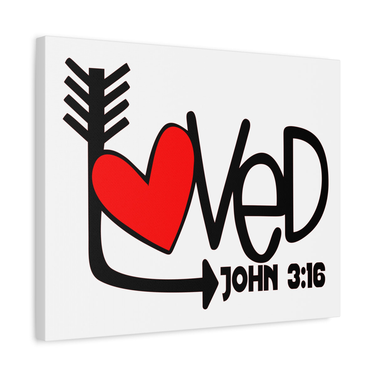 Scripture Canvas Loved John 3:16 Christian Wall Art Bible Verse Print Ready to Hang