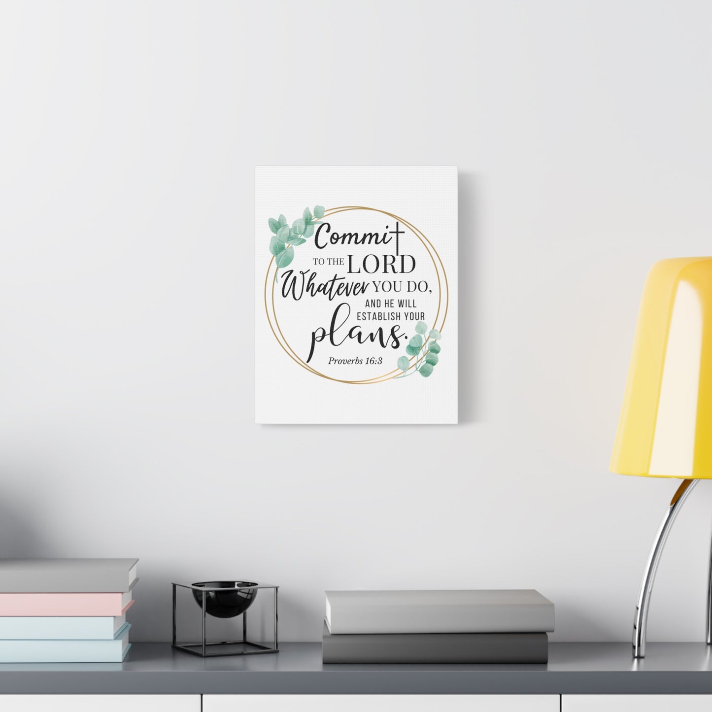 Scripture Walls Proverbs 16:3 Commit to the Lord Bible Verse Canvas Christian Wall Art Ready to Hang Unframed