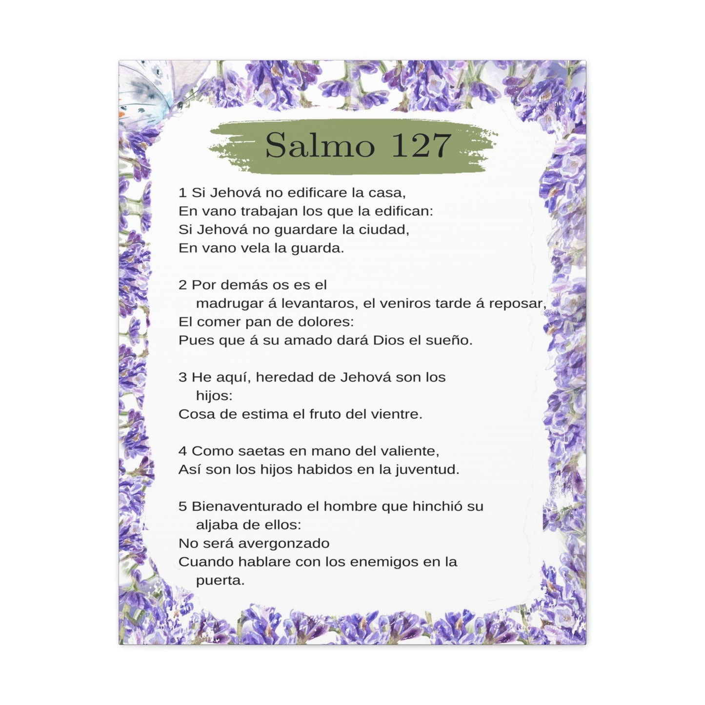 Salmo 127 Impresión De Arte Cristiano en la Pared Lista Para Colgar
