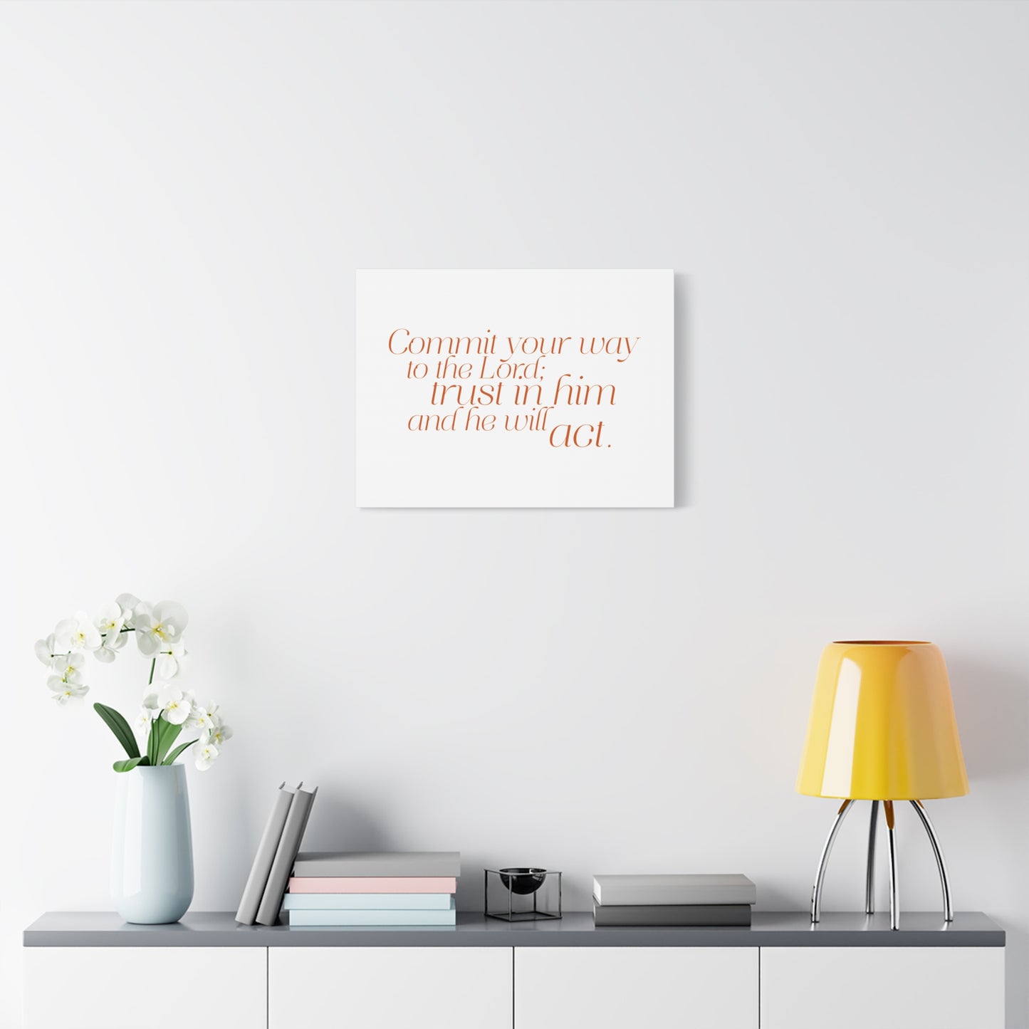 Scripture Walls Your Way to The Lord Orange Psalm 37:5 Bible Verse Canvas Christian Wall Art Ready to Hang