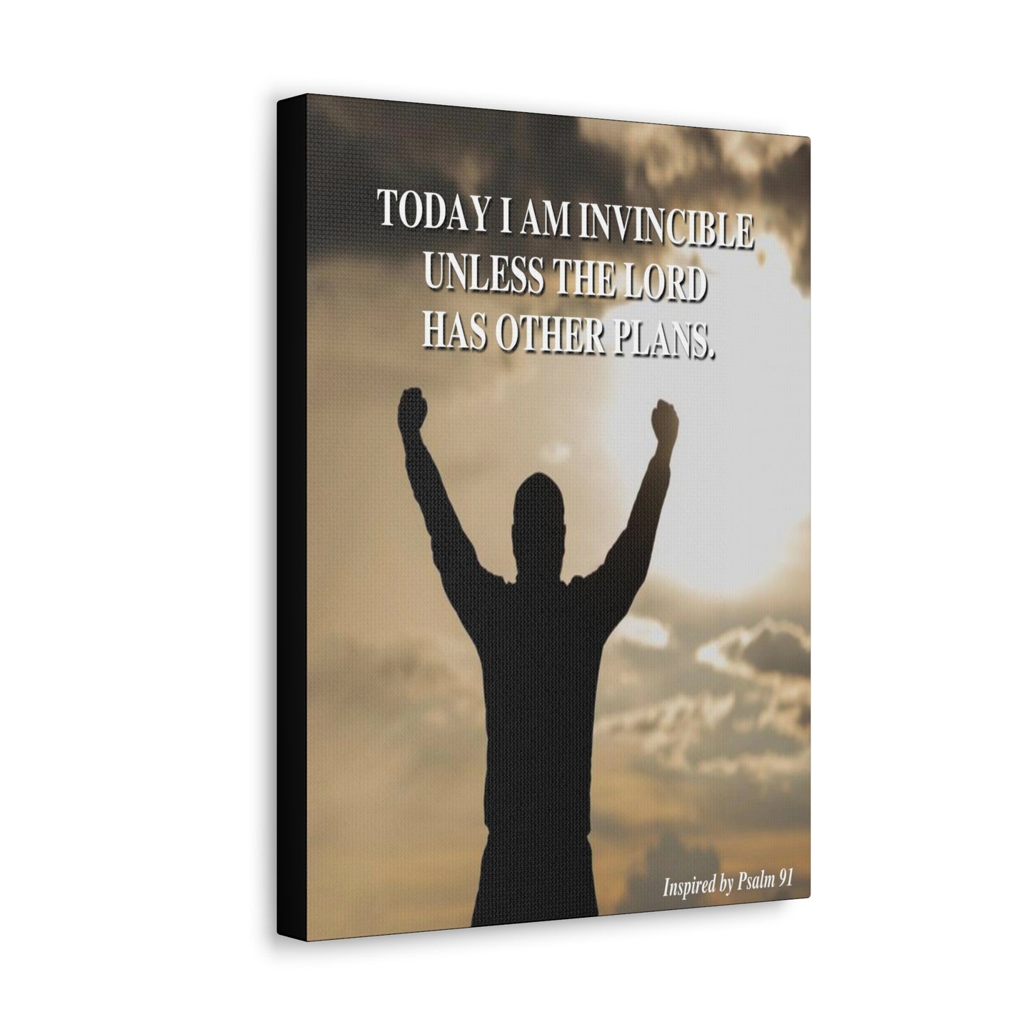 Today I Am Invincible Canvas Psalm 91 Bible Verse Canvas Christian Wall Art Ready to Hang