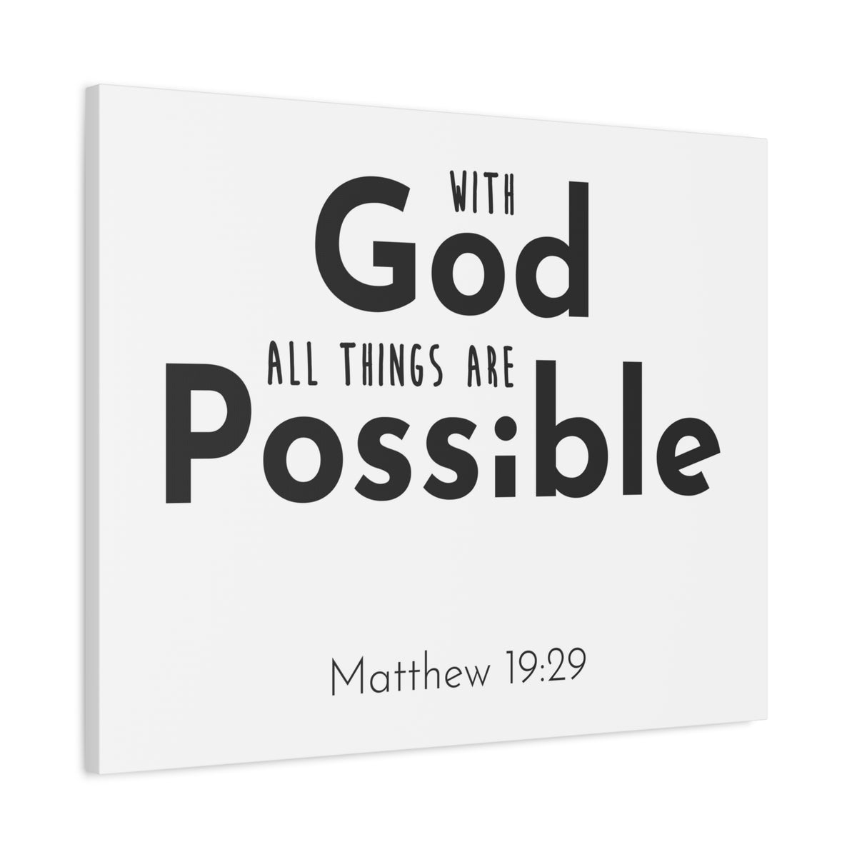 Scripture Canvas With God All Things Matthew 19:29 Christian Wall Art Bible Verse Print Ready To Hang
