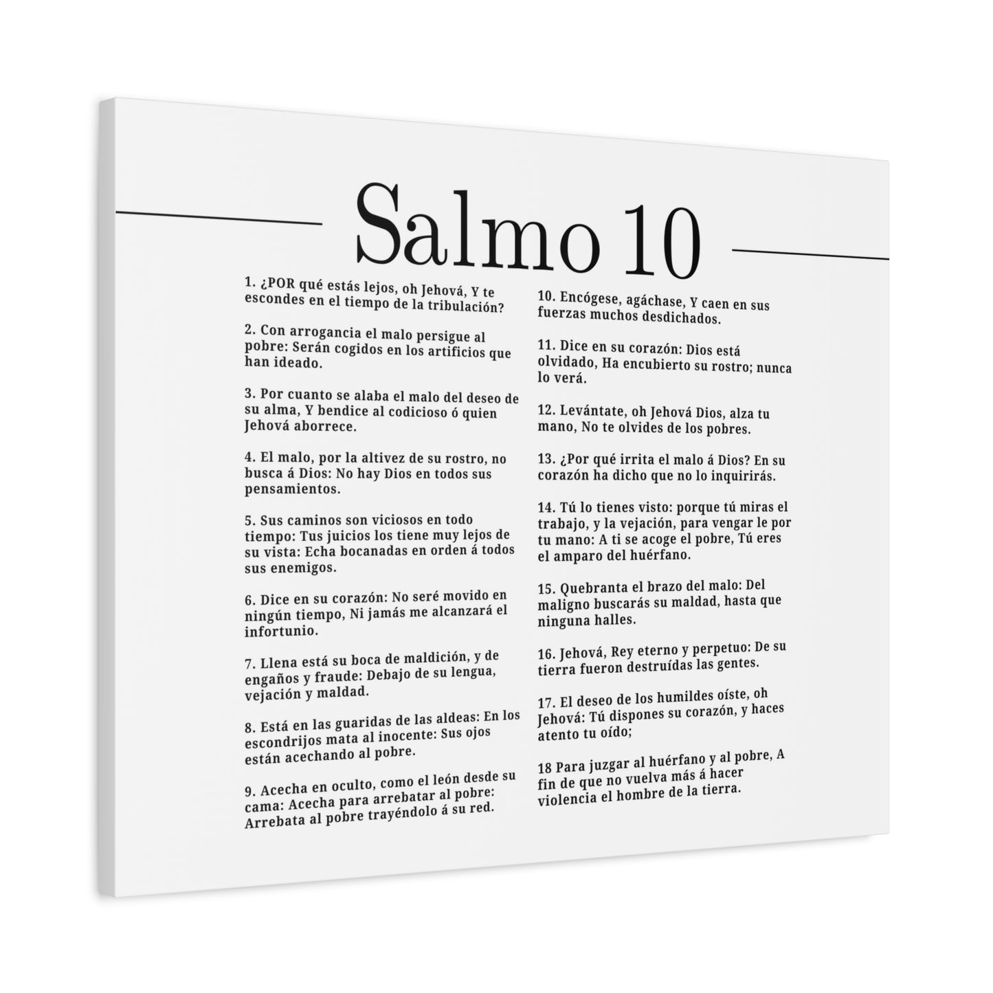 Salmo 10 Impresión De Arte Cristiano en la Pared Lista Para Colgar