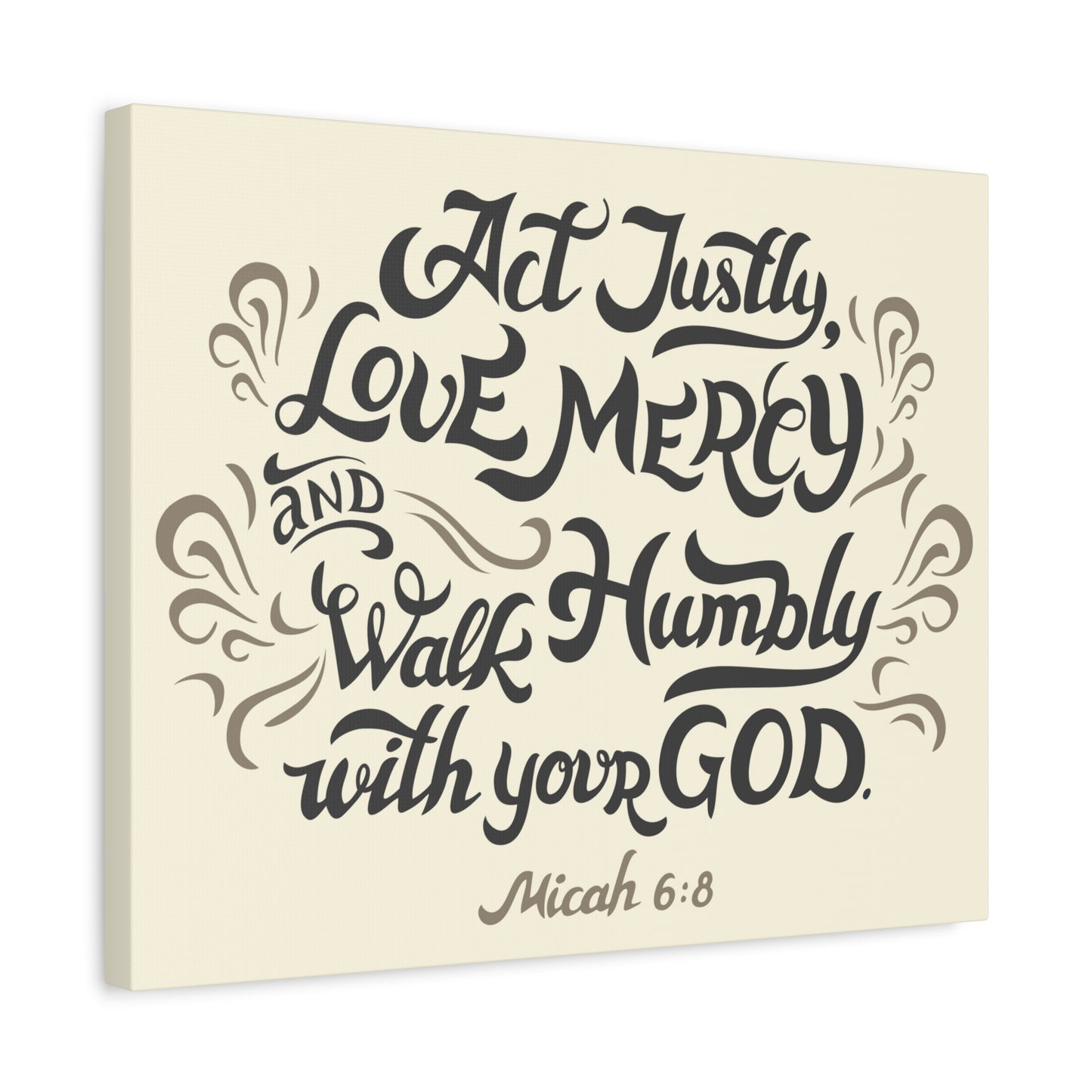 Scripture Canvas Act Justly Walk Humbly Micah 6:8 Christian Wall Art Bible Verse Print Ready To Hang