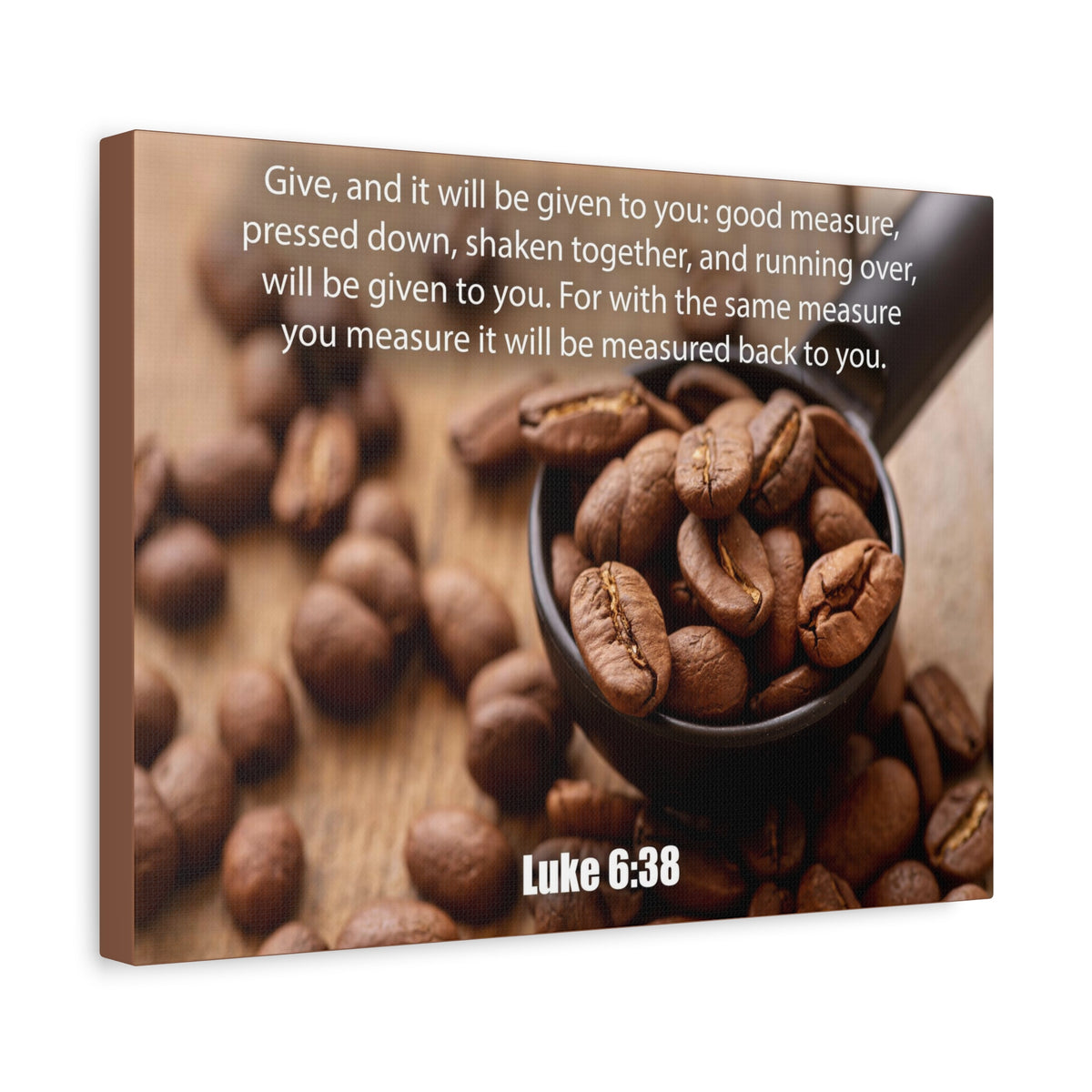 Scripture Canvas Measure Luke 6:38 Christian Wall Art Bible Verse Print Ready to Hang