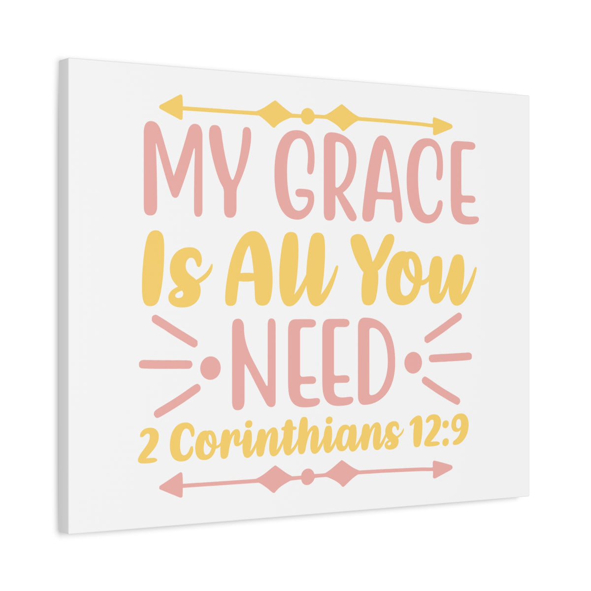 Scripture Canvas My Grace Is 2 Corinthians 12:9 Christian Wall Art Bible Verse Print Ready to Hang