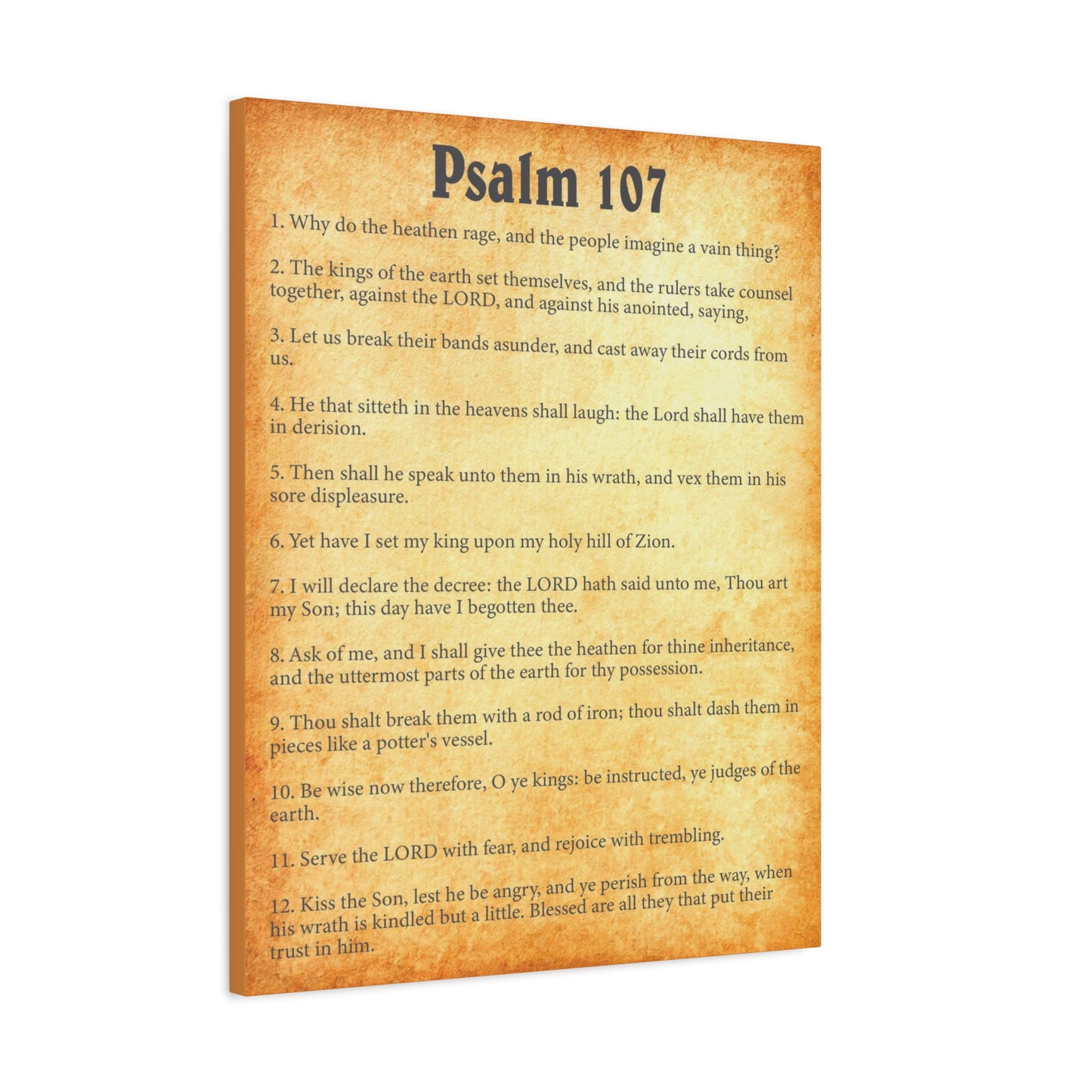 Scripture Walls Psalm 107 Gold Bible Chapter Canvas Christian Wall Art Ready to Hang