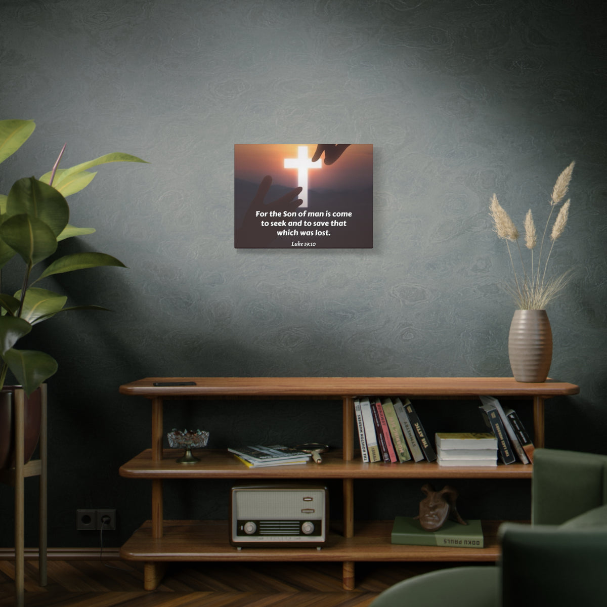 Scripture Canvas Son Of Man Luke 19:10 Christian Wall Art Bible Verse Print Ready to Hang