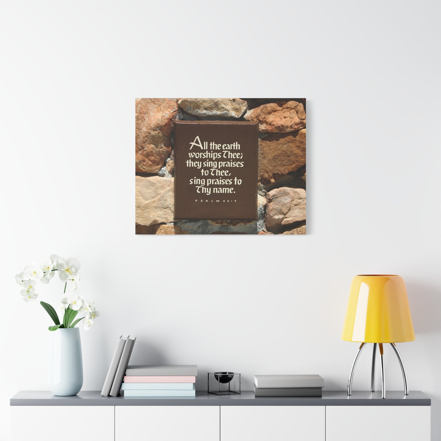 Scripture Walls Worships Thee Psalm 66:4 Bible Verse Canvas Christian Wall Art Ready to Hang