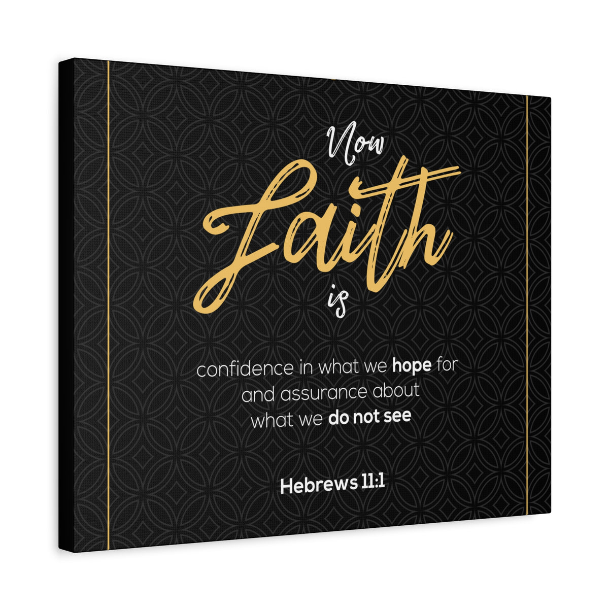 Scripture Canvas We Hope Black Hebrews 11:1 Christian Wall Art Bible Verse Print Ready to Hang