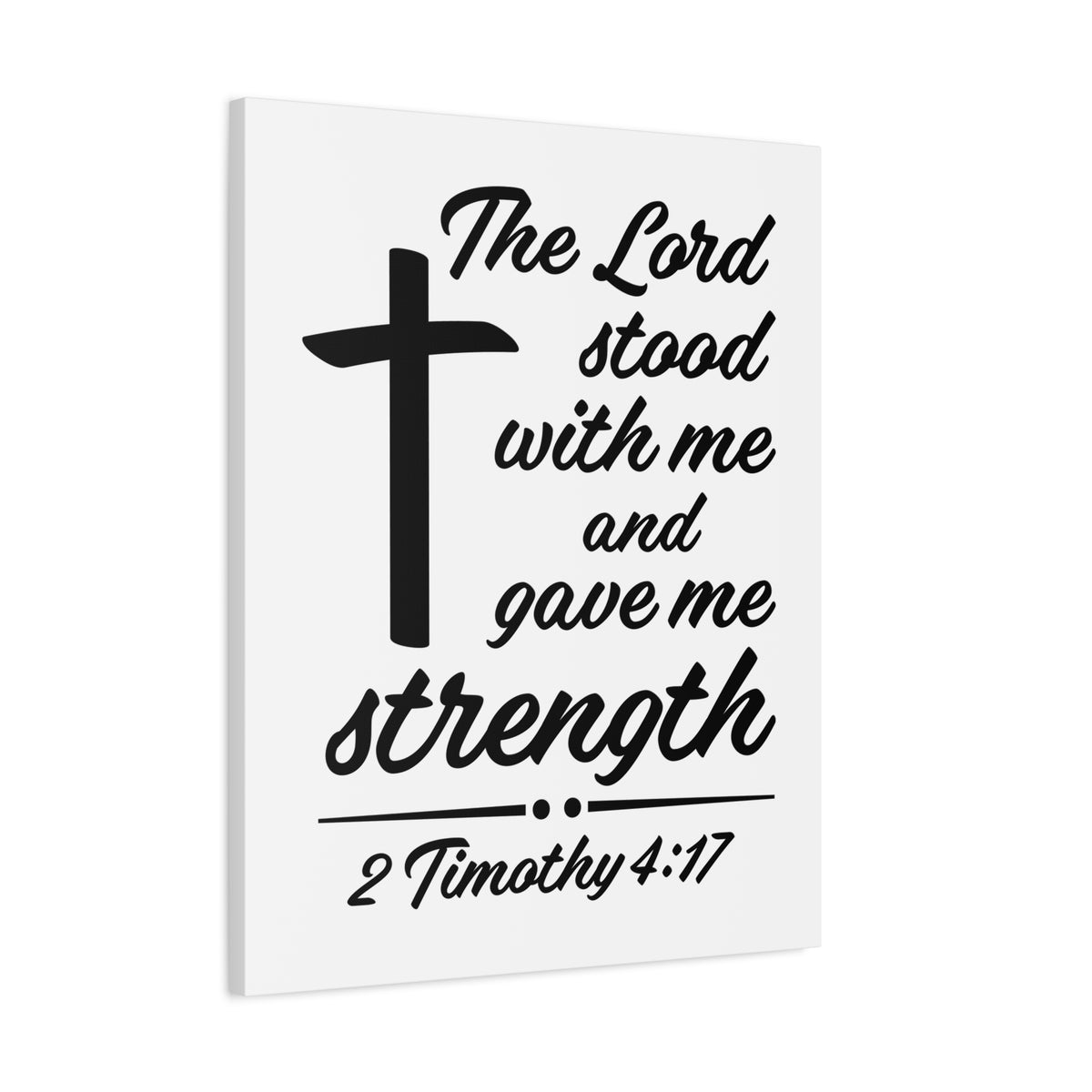 Scripture Canvas Lord Stood With Me 2 Timothy 4:17 Christian Wall Art Bible Verse Print Ready to Hang