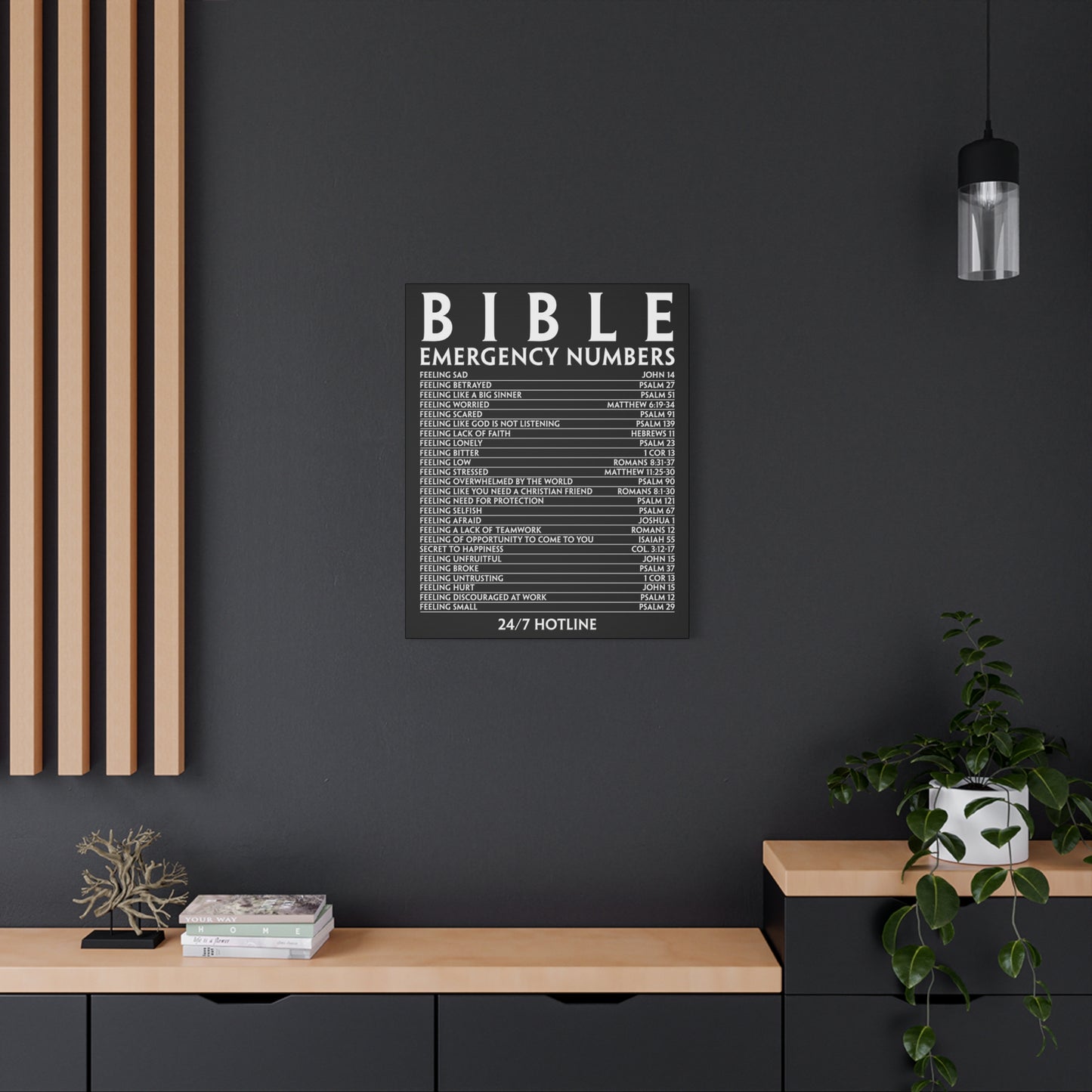 Scripture Walls Bible Emergency Hotline Numbers Bible Verse Canvas Christian Wall Art Ready to Hang Unframed