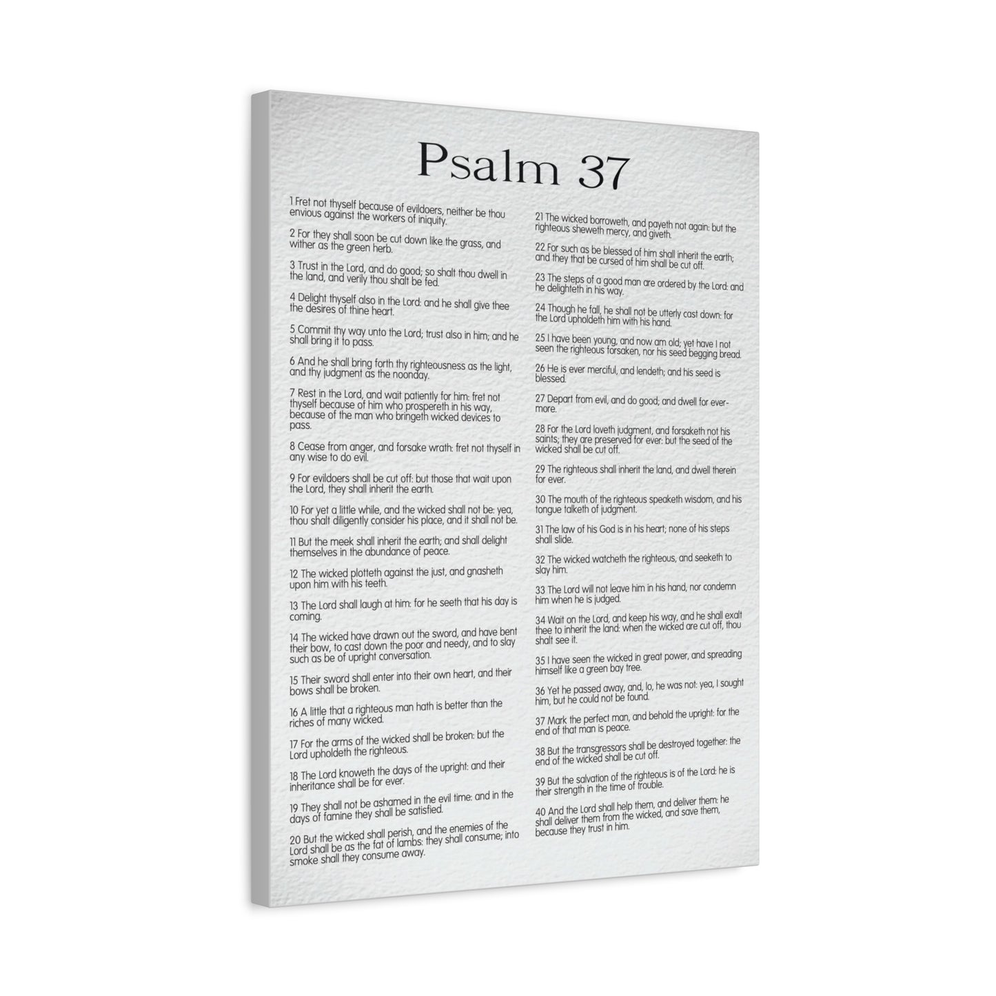 Scripture Canvas Delighting in His Righteousness Psalm 37 Christian Wall Art Bible Verse Print Ready to Hang
