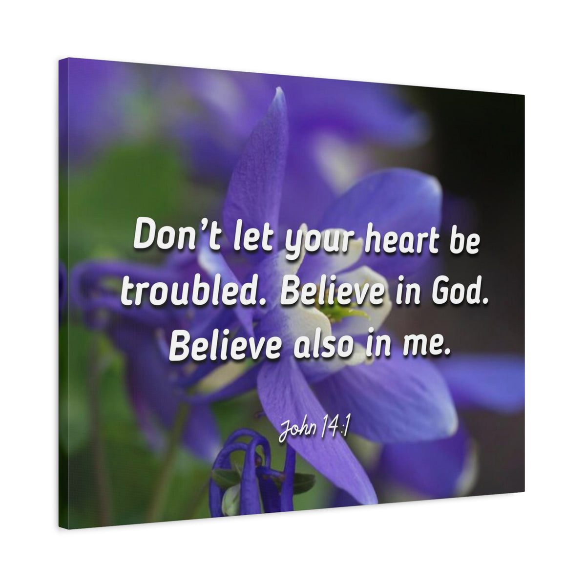 Scripture Canvas Believe In God, Believe Also In Me John 14:1 Christian Wall Art Bible Verse Print Ready to Hang