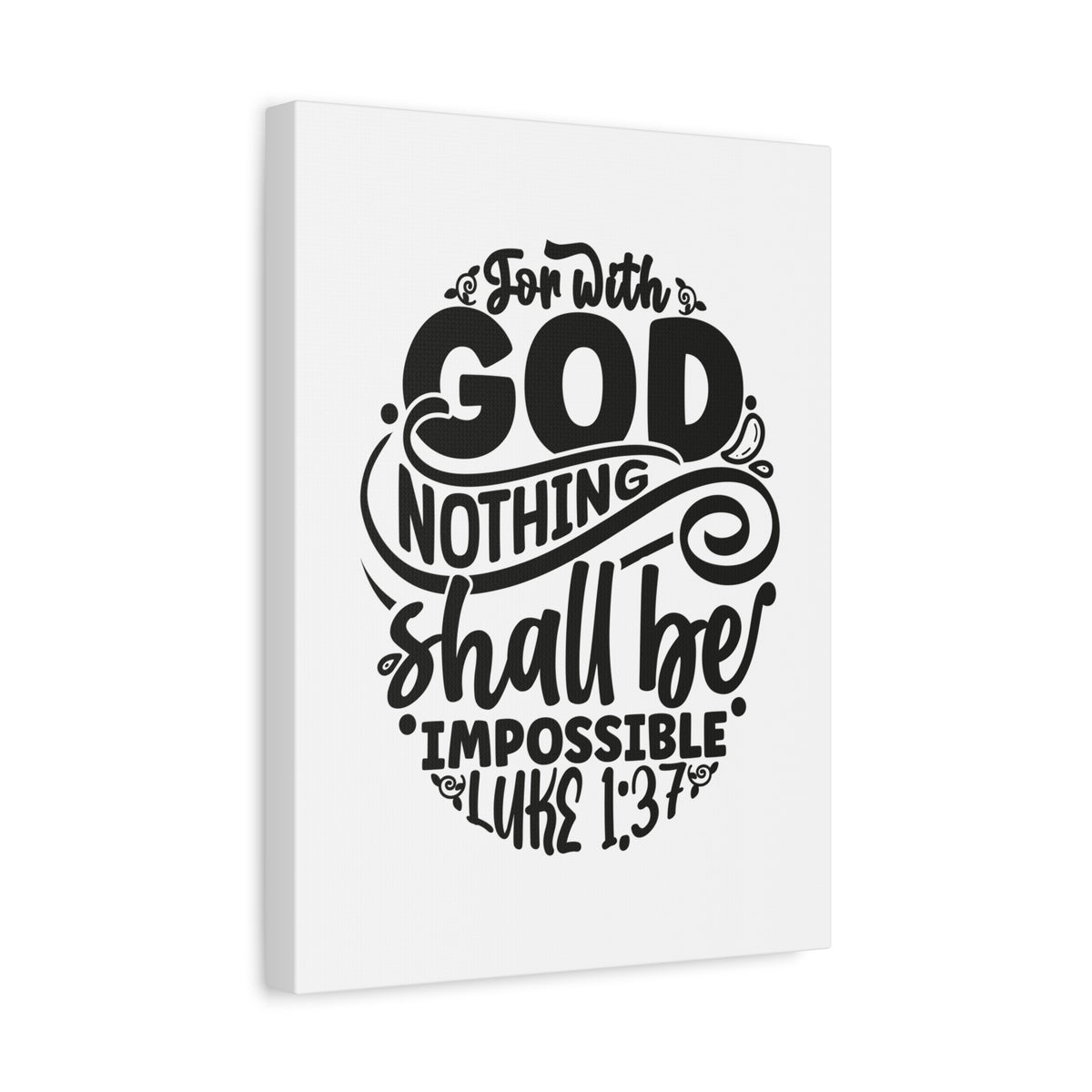 Scripture Walls Nothing Shall Be Impossible Luke 1:37 Bible Verse Canvas Christian Wall Art Ready to Hang Unframed
