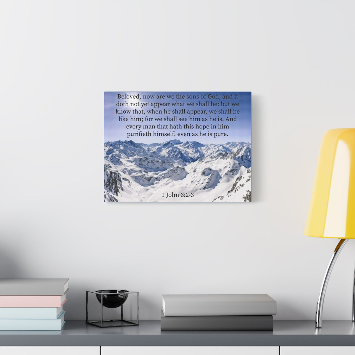 Scripture Canvas Even As He is Pure 1 John 3:2-3 Christian Wall Art Bible Verse Print Ready to Hang
