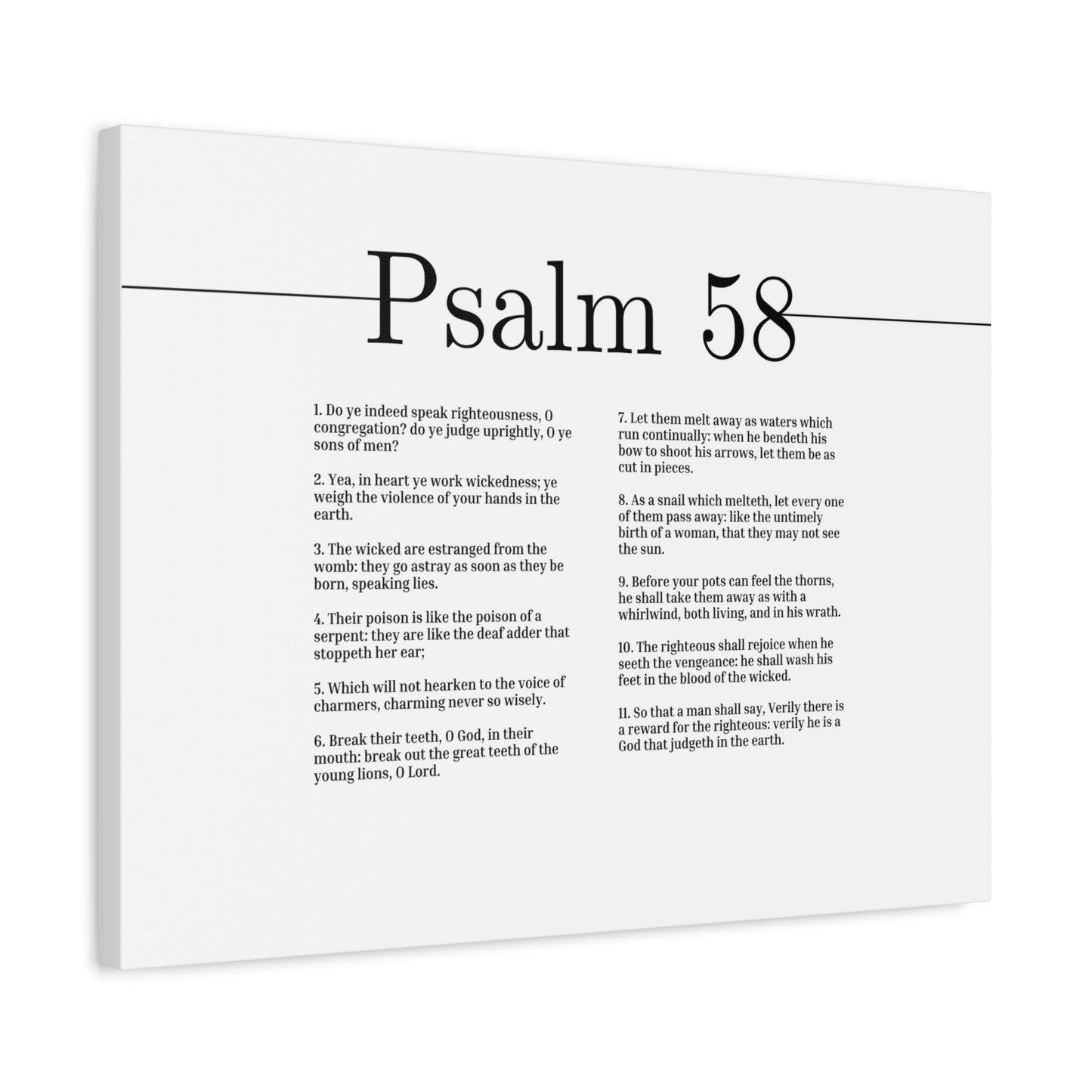 Scripture Canvas God That Judgeth Psalm 58 Christian Wall Art Bible Verse Print Ready to Hang