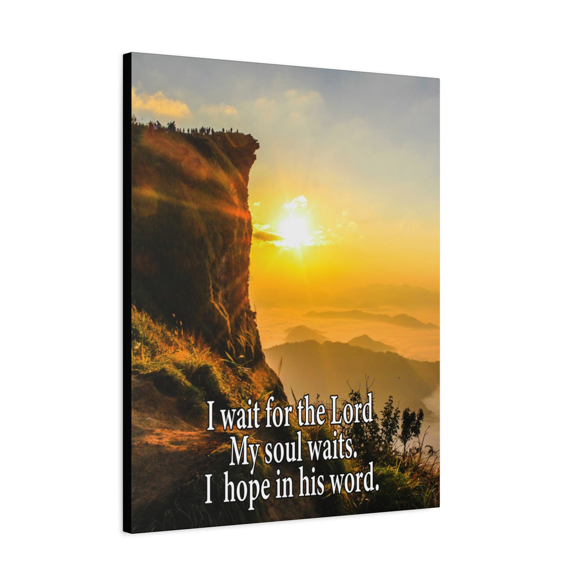 I Wait For The Lord Scripture Canvas I Wait For The Lord Psalm 130:5 Christian Wall Art Bible Verse Print Ready to Hang