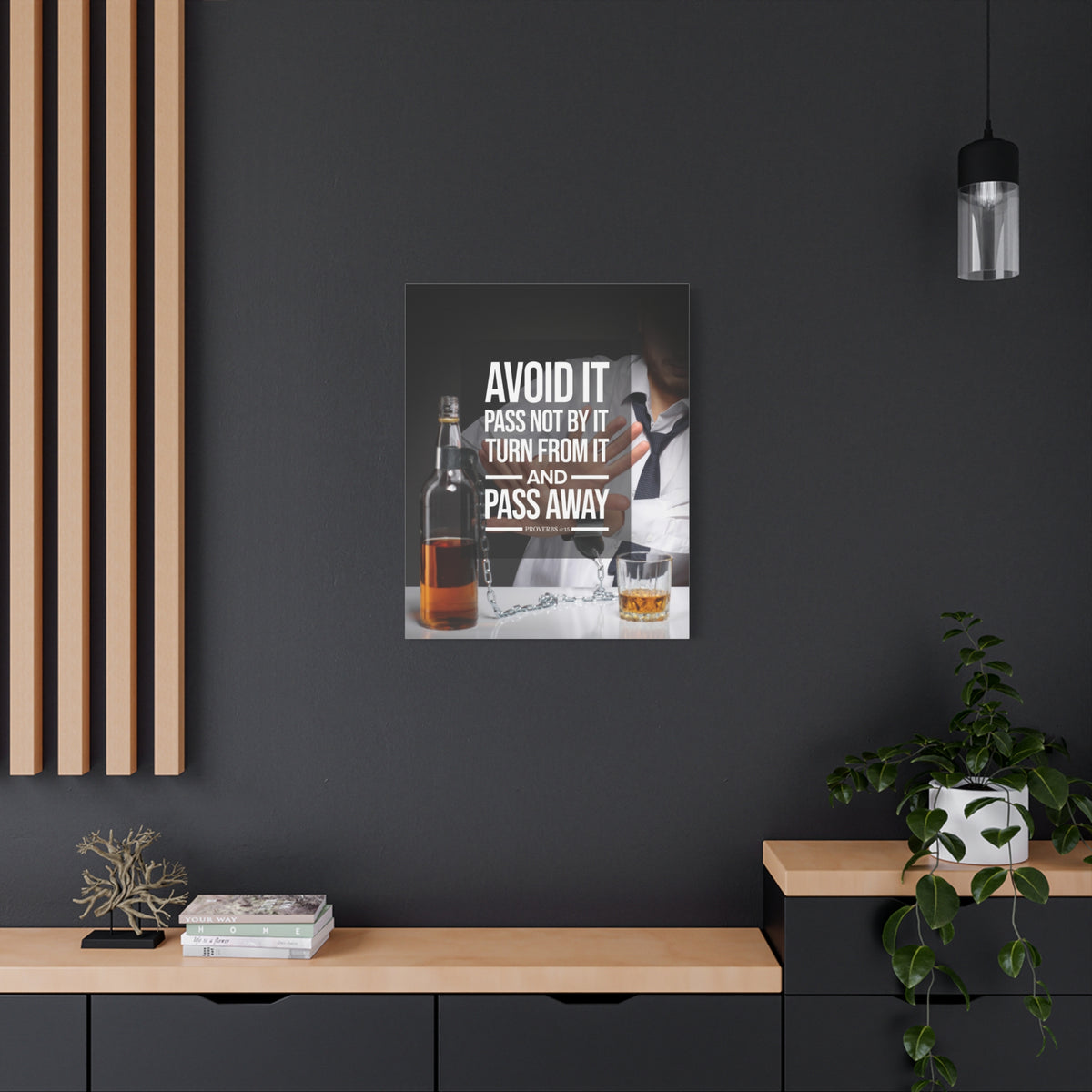 Scripture Canvas Pass Away Proverbs 4:15 Christian Wall Art Bible Verse Print Ready to Hang