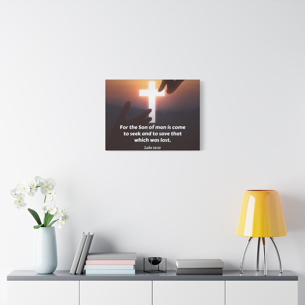 Scripture Canvas Son Of Man Luke 19:10 Christian Wall Art Bible Verse Print Ready to Hang