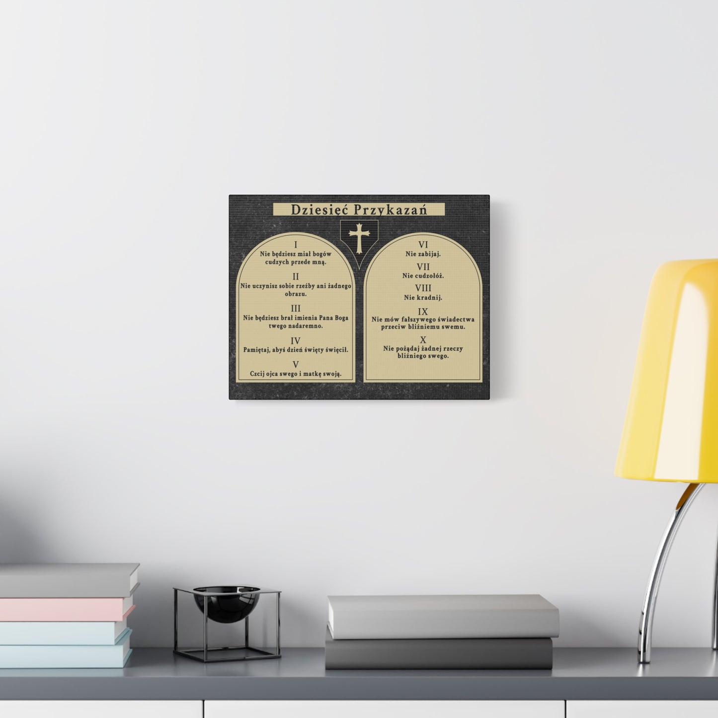 Scripture Walls Dziesięć Przykazań Ten Commandments Polish Bible Verse Canvas Christian Wall Art Ready to Hang Unframed
