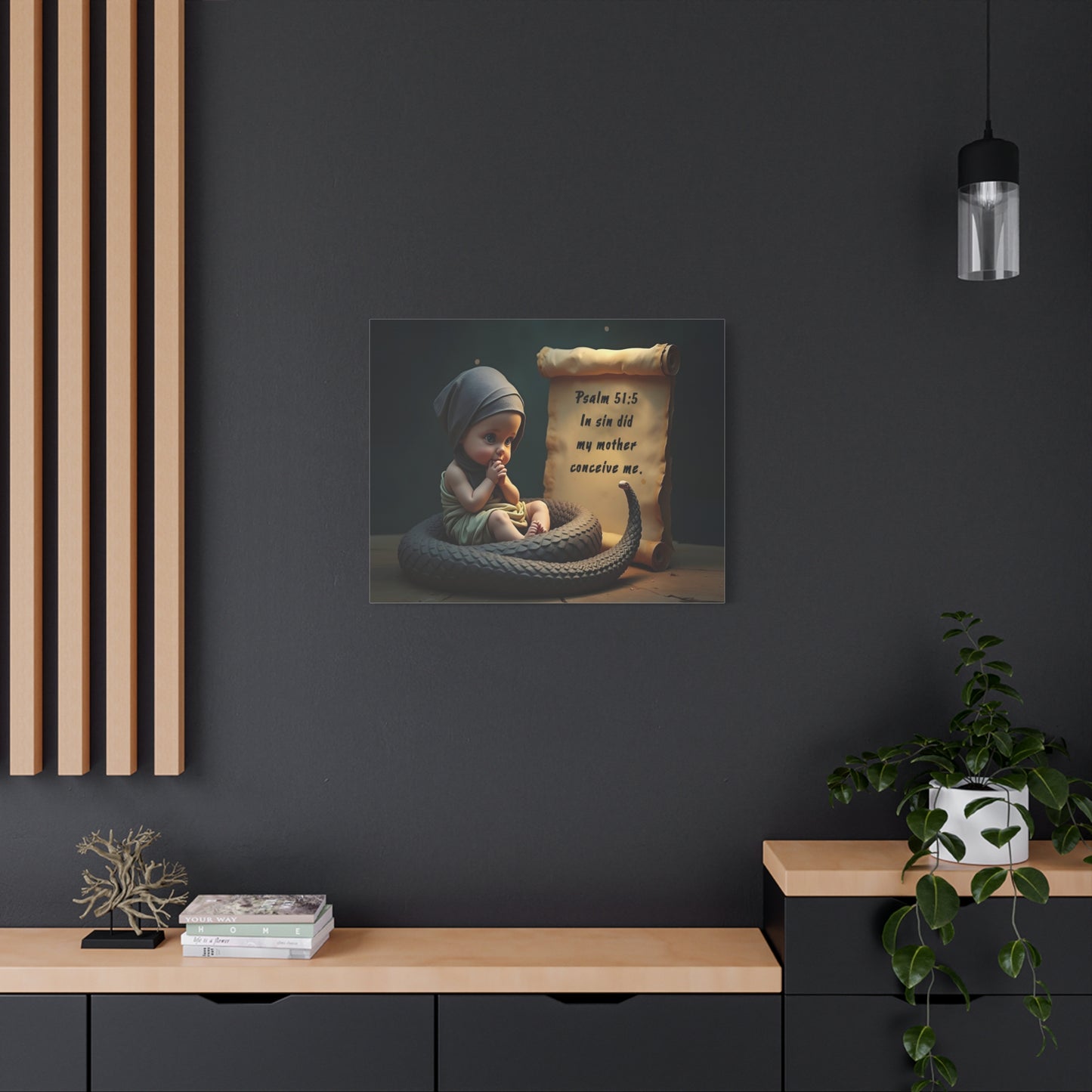 Scripture Walls Psalm 51:5 Viper in a Diaper Bible Verse Canvas Christian Wall Art Ready to Hang Unframed