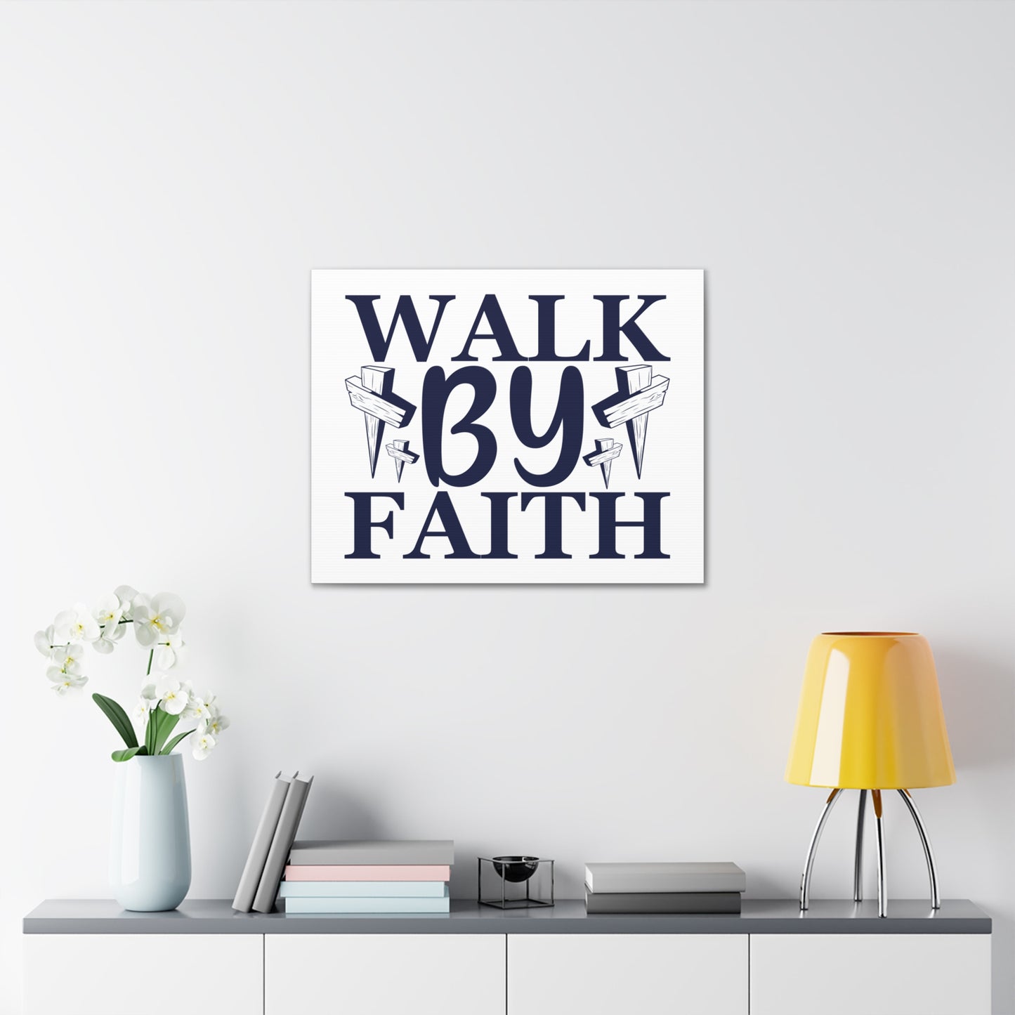 Walk By Faith 2 Corinthians 5:7 Christian Wall Art Print Ready to Hang