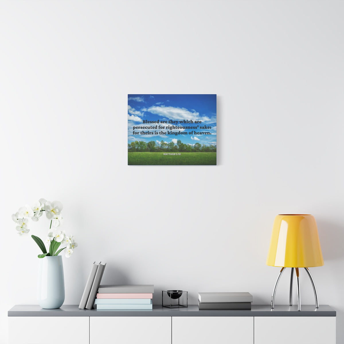 Scripture Canvas Blessed Are The Persecuted Matthew 5:10 Christian Wall Art Bible Verse Print Ready to Hang