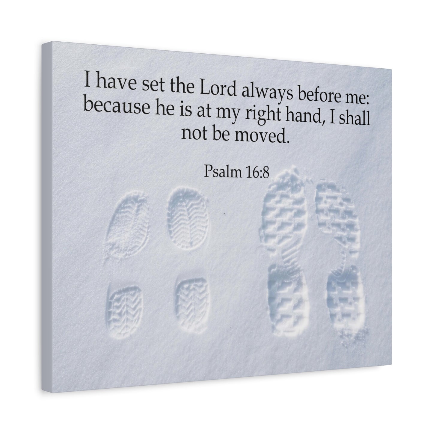 Scripture Canvas I Shall Not Be Moved Psalm 16:8 Christian Wall Art Bible Verse Print Ready to Hang