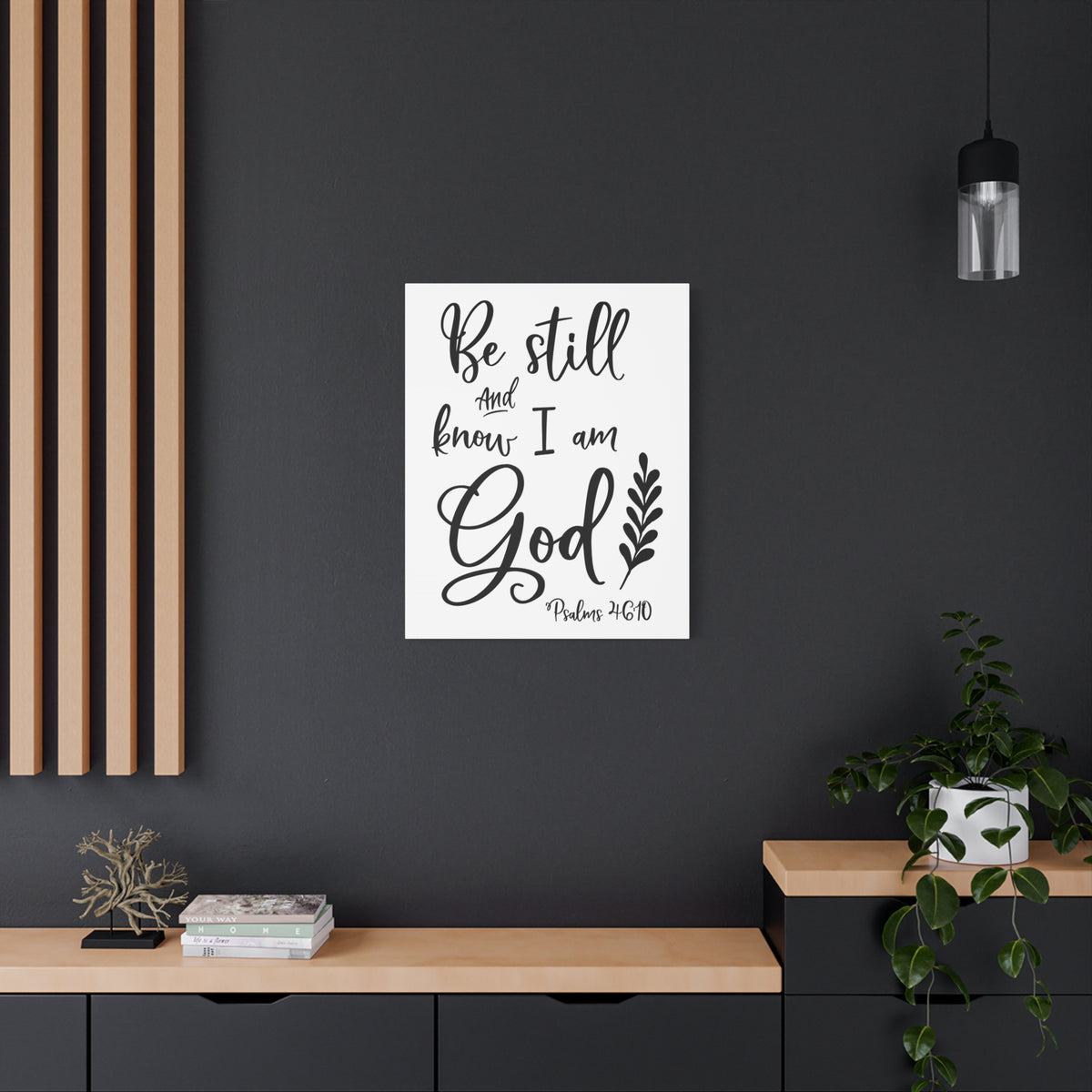 Scripture Canvas Know I Am God Proverbs 46:10 Christian Wall Art Bible Verse Print Ready to Hang