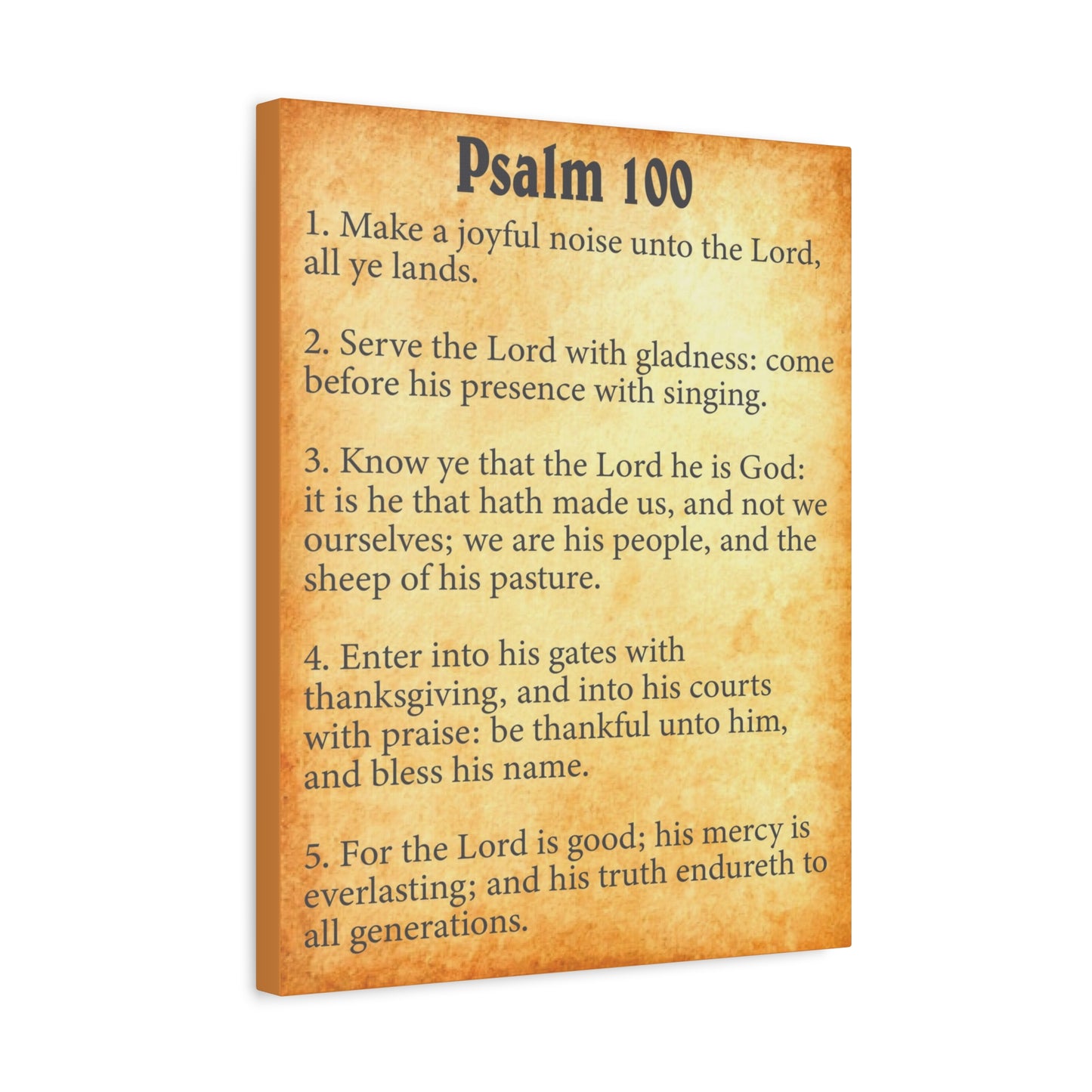 Scripture Walls Psalm 100 Gold Bible Chapter Canvas Christian Wall Art Ready to Hang