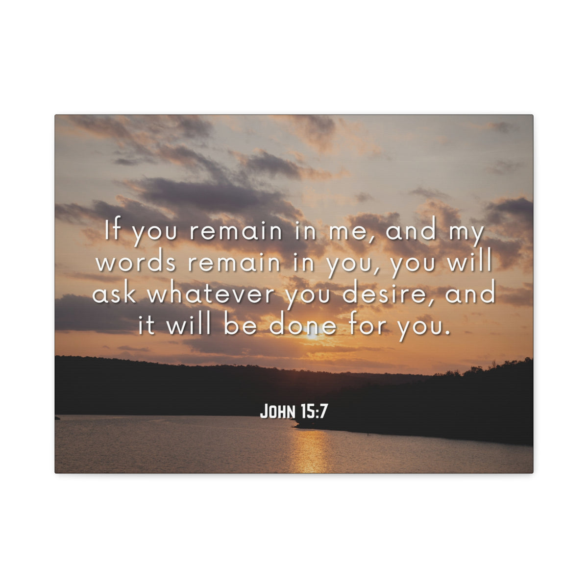 Scripture Canvas Remain In Me John 15:7 Christian Wall Art Bible Verse Print Ready to Hang