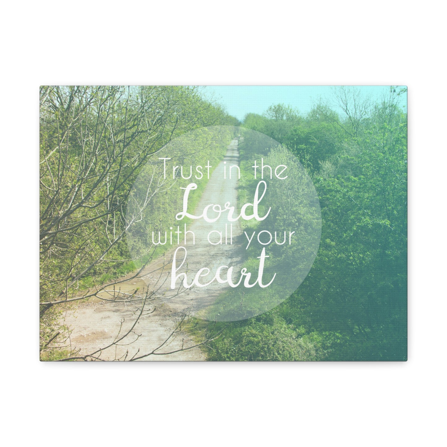 With All Your Heart Proverbs 3:5 Trees Christian Wall Art Bible Verse Print Ready to Hang