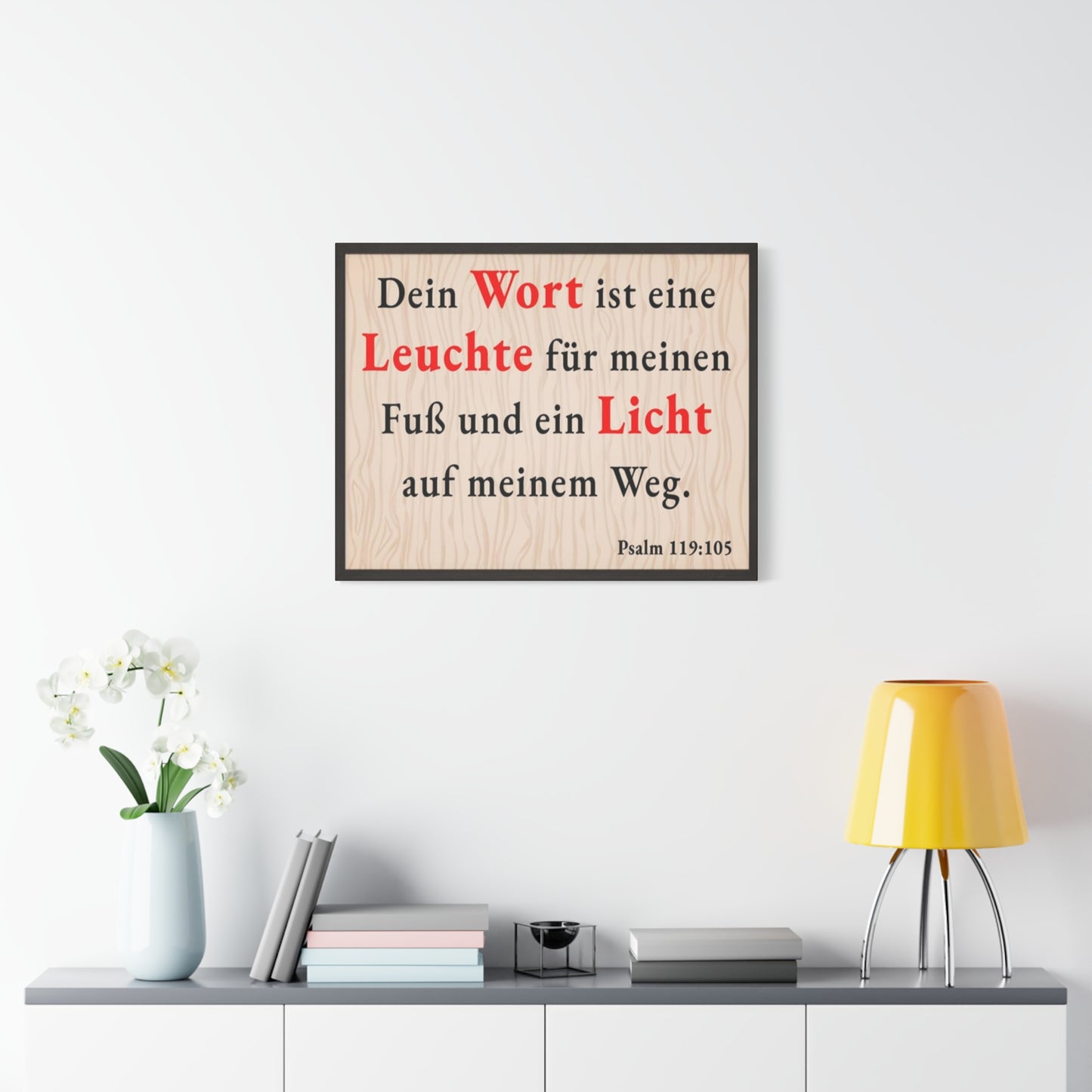 Scripture Walls Psalm 119:105 Word is Light German Bible Verse Canvas Christian Wall Art Ready to Hang Unframed