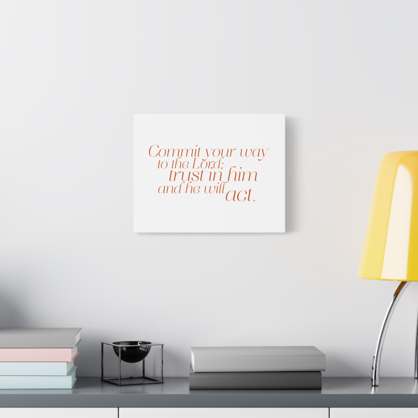 Scripture Walls Your Way to The Lord Orange Psalm 37:5 Bible Verse Canvas Christian Wall Art Ready to Hang