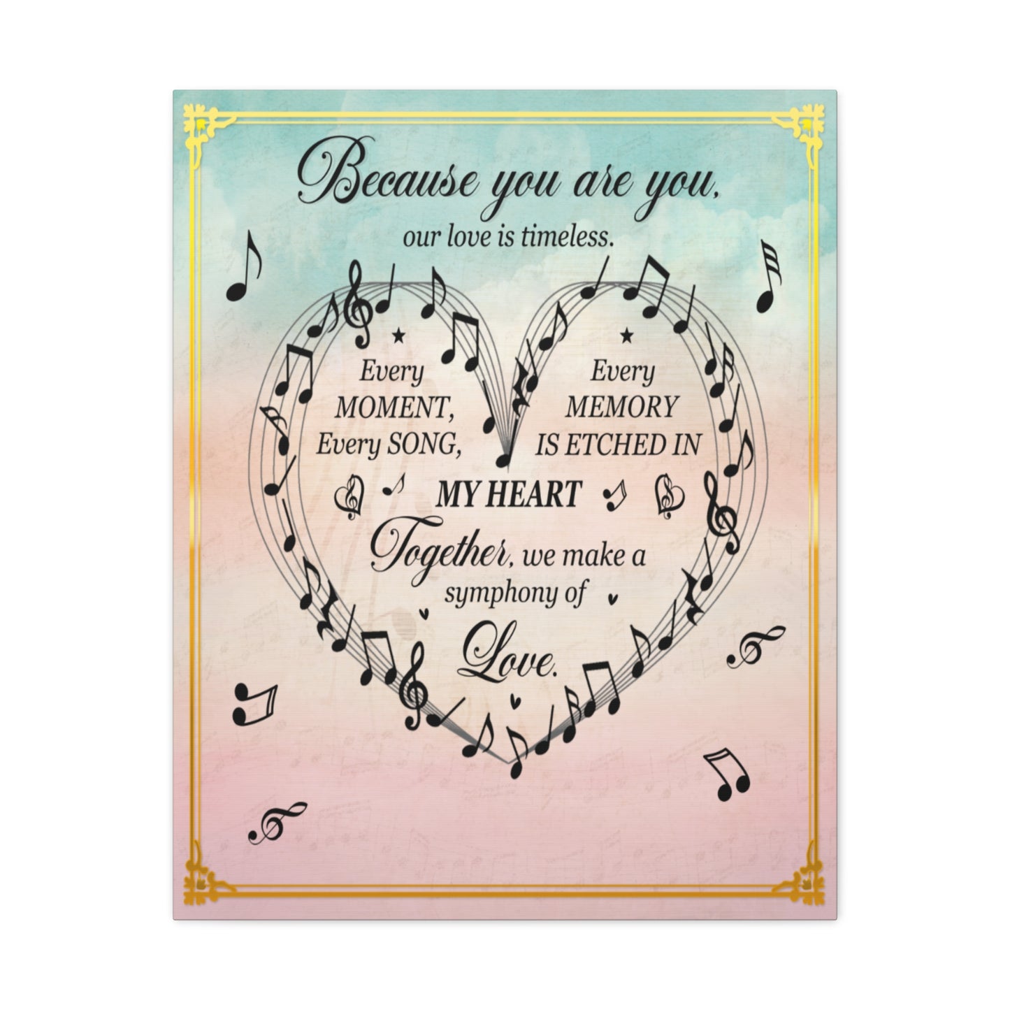 To My Wife Symphony of Love Canvas Wall Art - Romantic Gift for Her