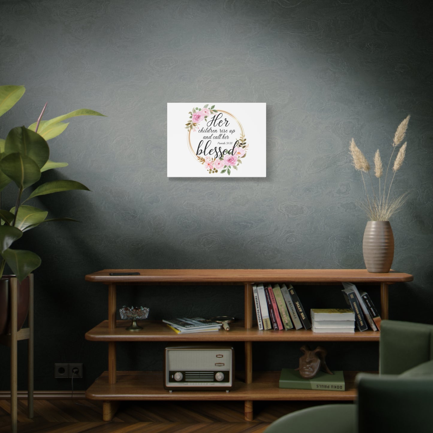 Scripture Walls Proverbs 31:28 She is Blessed Bible Verse Canvas Christian Wall Art Ready to Hang Unframed