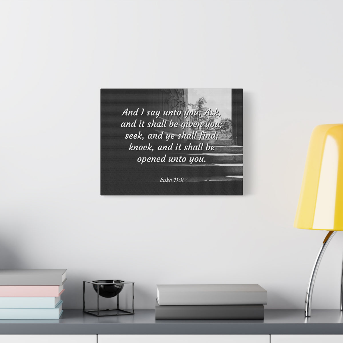 Scripture Canvas Opened Luke 1:9 Christian Wall Art Bible Verse Print Ready to Hang