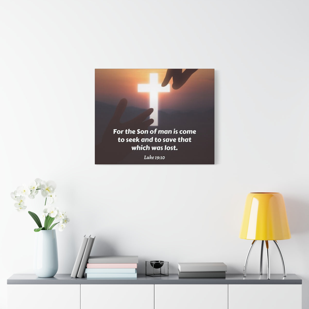 Scripture Canvas Son Of Man Luke 19:10 Christian Wall Art Bible Verse Print Ready to Hang