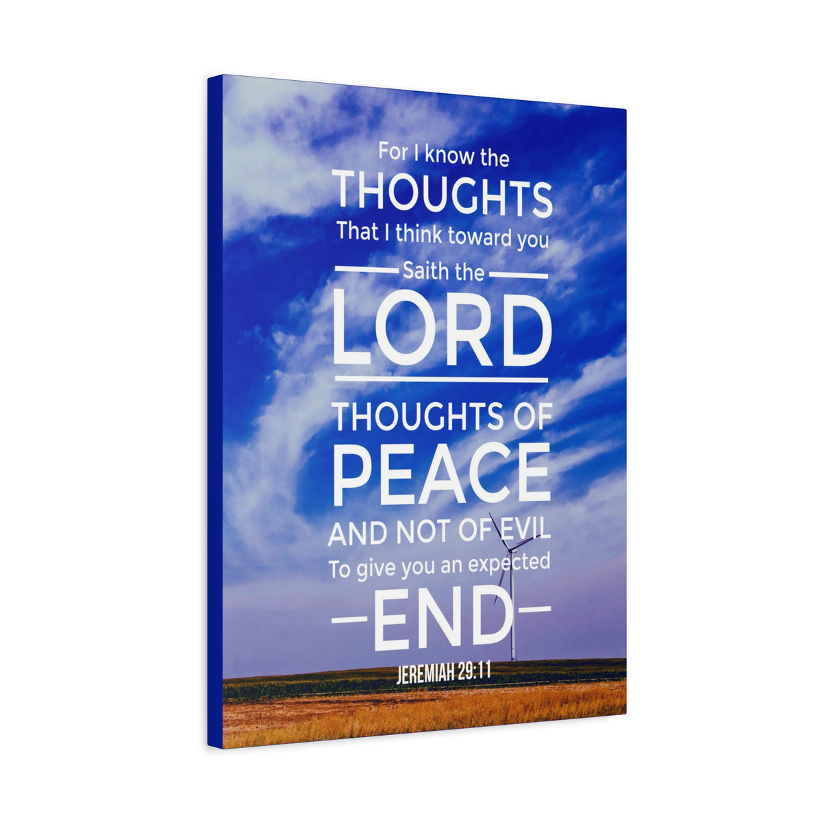Scripture Canvas Thoughts of Peace Jeremiah 29:11 Christian Wall Art Bible Verse Print Ready to Hang